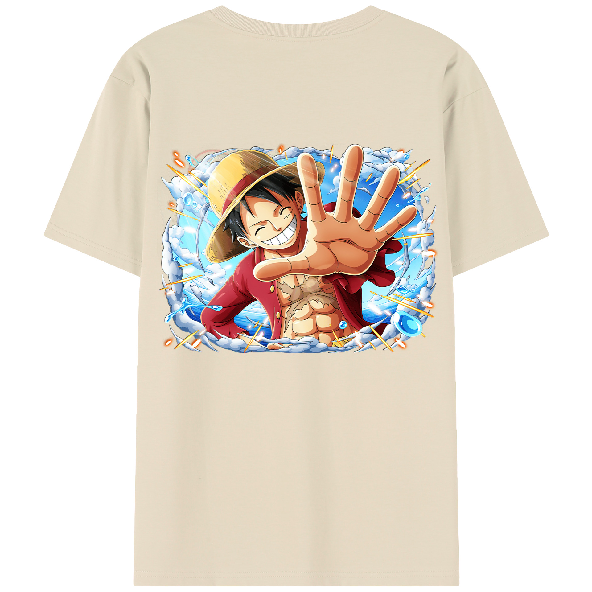 ワンピース モンキー・D・ルフィ ONE PIECE Monkey D. Luffy 綿100％半袖Tシャツ（背面プリント）
