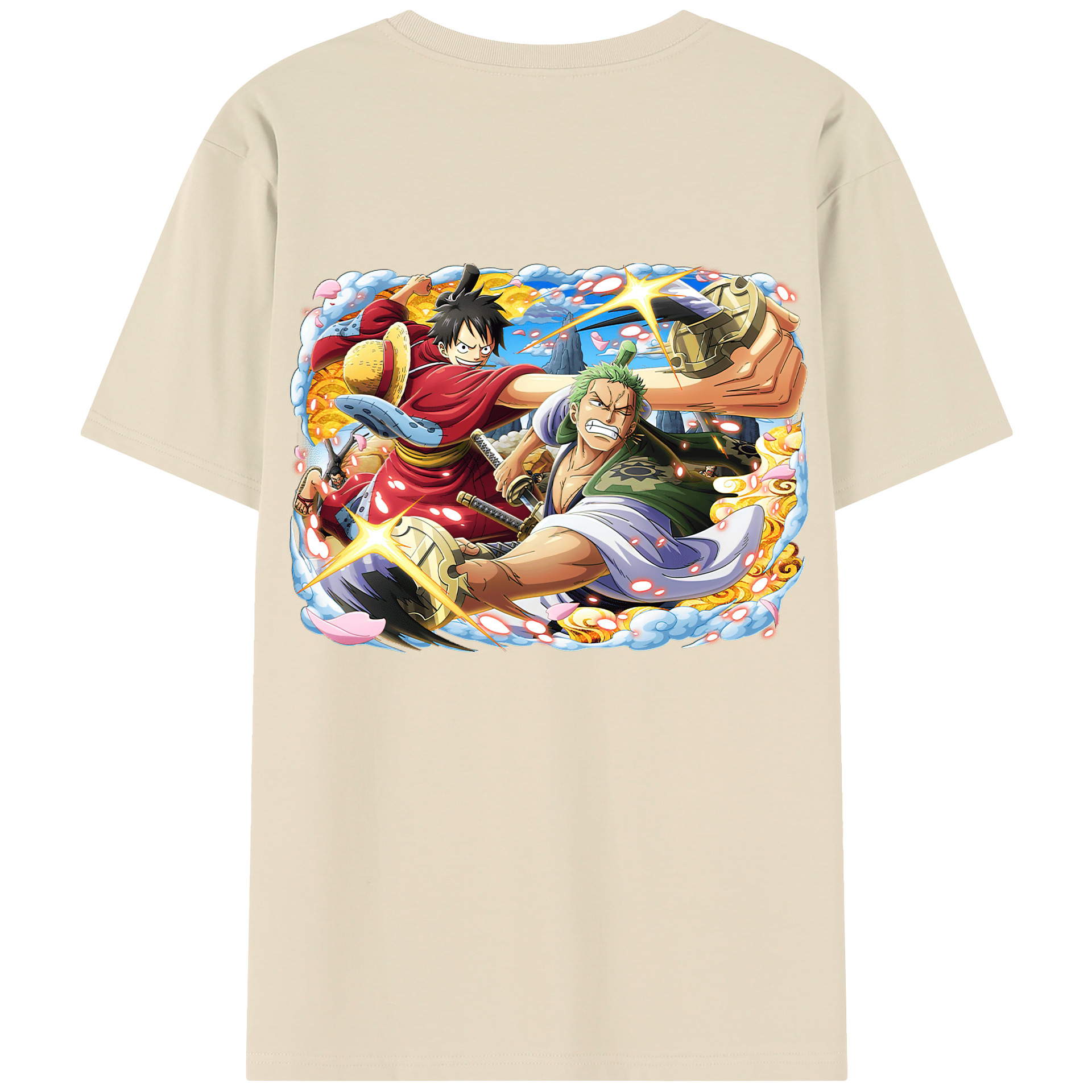 ワンピース モンキー・D・ルフィ ONE PIECE Monkey D. Luffy 綿100％半袖Tシャツ（背面プリント）