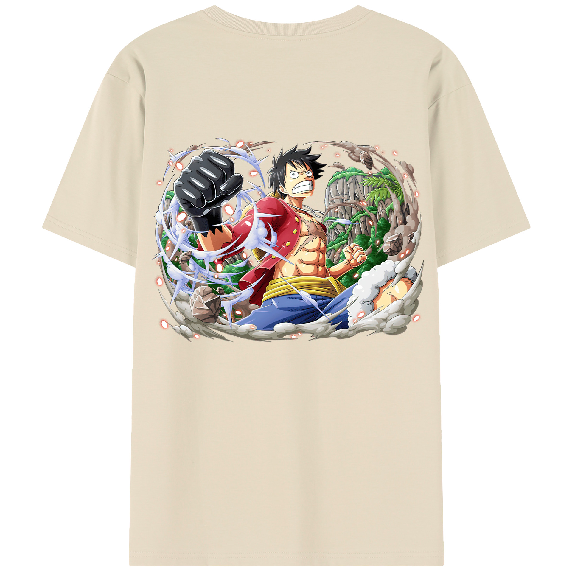 ワンピース モンキー・D・ルフィ ONE PIECE Monkey D. Luffy 綿100％半袖Tシャツ（背面プリント）