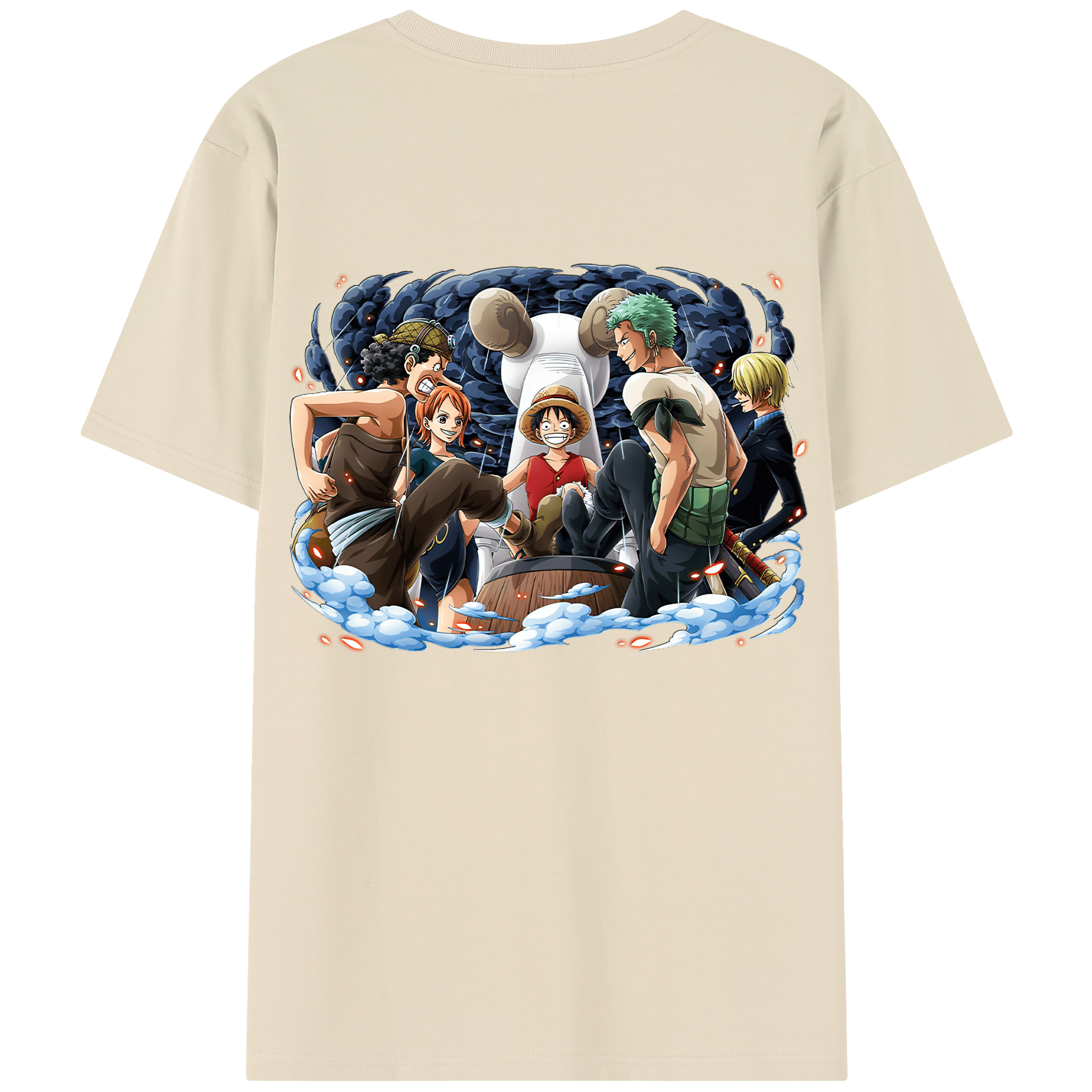 ワンピース モンキー・D・ルフィ ONE PIECE Monkey D. Luffy 綿100％半袖Tシャツ（背面プリント）