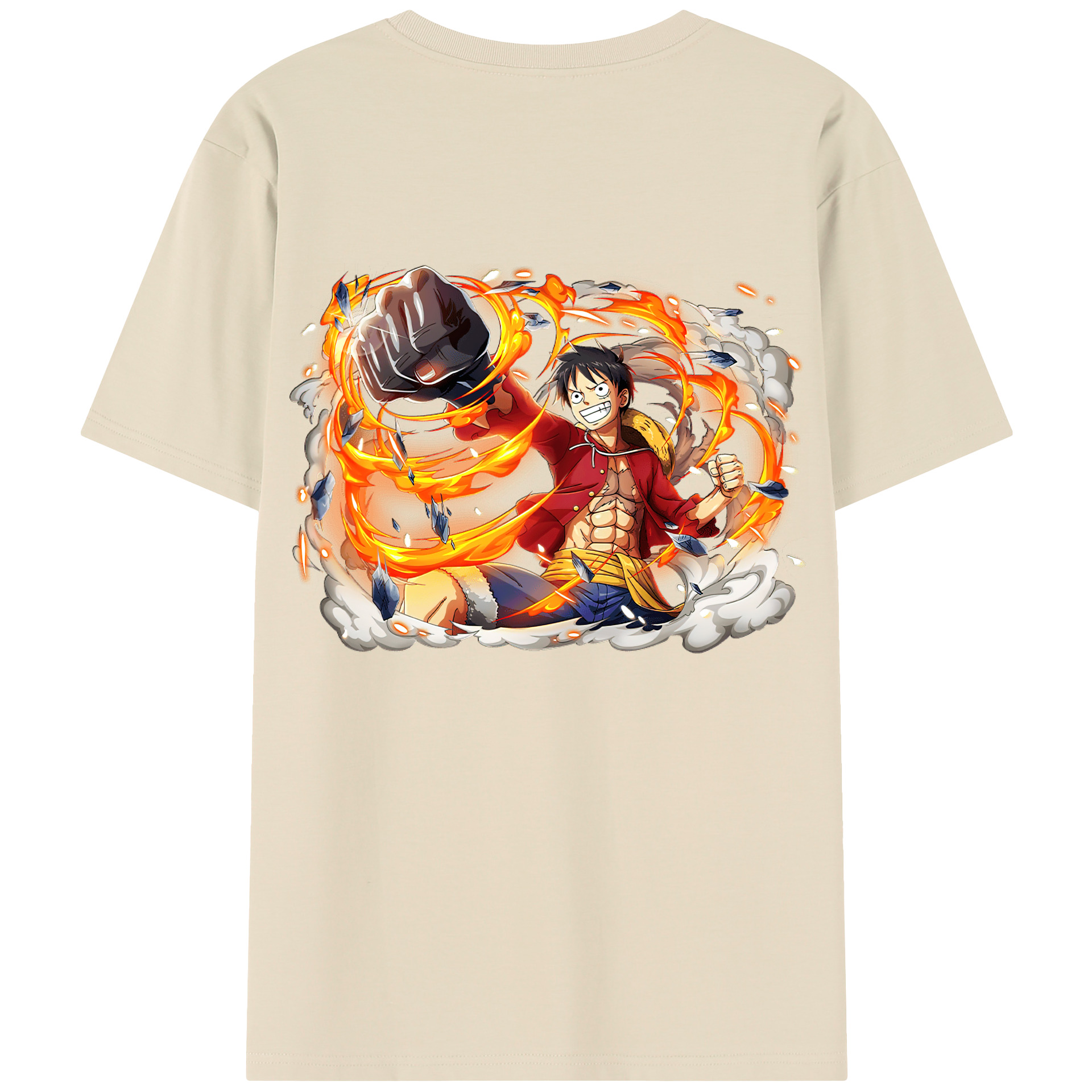 ワンピース モンキー・D・ルフィ ONE PIECE Monkey D. Luffy 綿100％半袖Tシャツ（背面プリント）