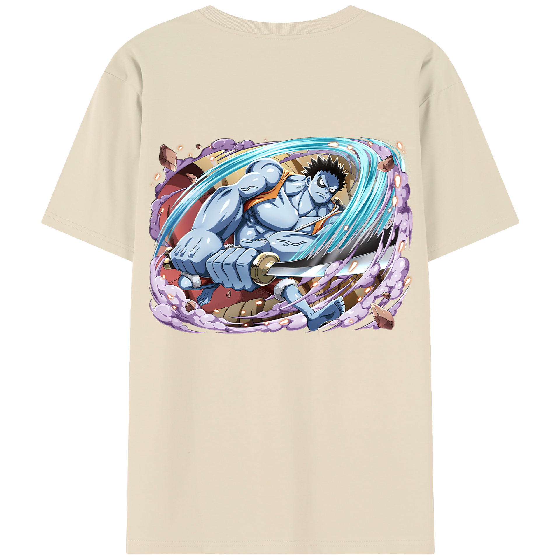 ワンピース モンキー・D・ルフィ ONE PIECE Monkey D. Luffy 綿100％半袖Tシャツ（背面プリント）