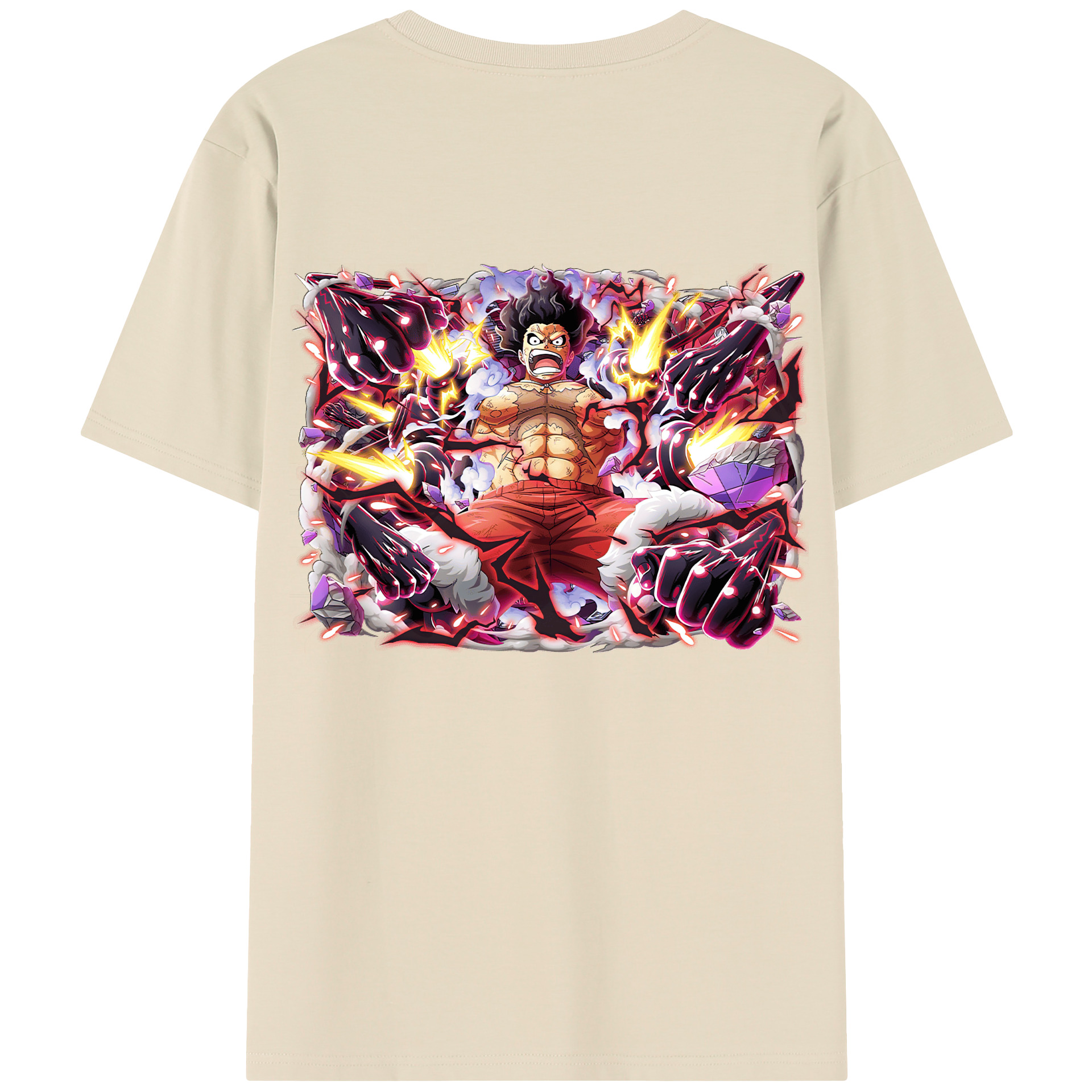 ワンピース モンキー・D・ルフィ ONE PIECE Monkey D. Luffy 綿100％半袖Tシャツ（背面プリント）
