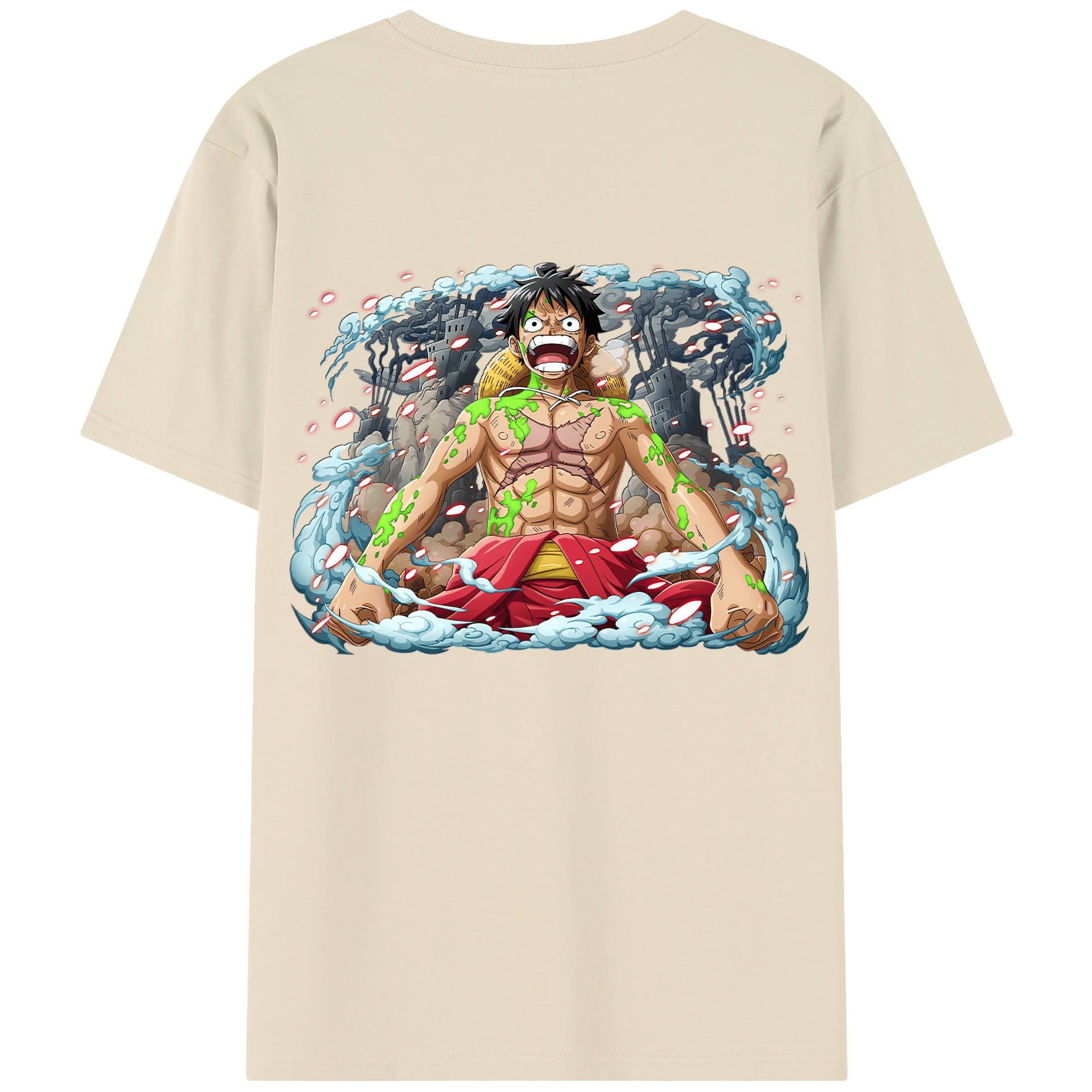 ワンピース モンキー・D・ルフィ ONE PIECE Monkey D. Luffy 綿100％半袖Tシャツ（背面プリント）