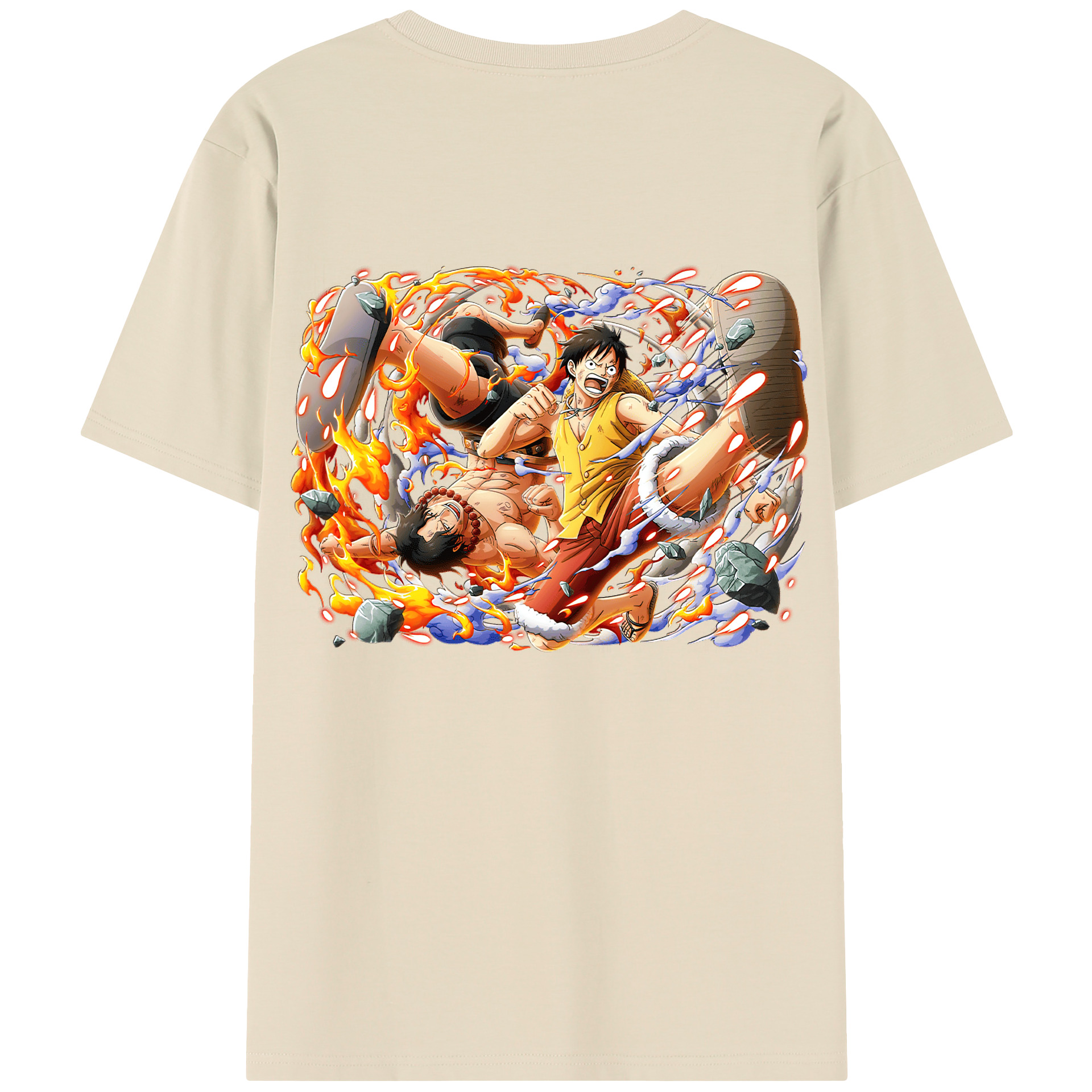 ワンピース モンキー・D・ルフィ ONE PIECE Monkey D. Luffy 綿100％半袖Tシャツ（背面プリント）