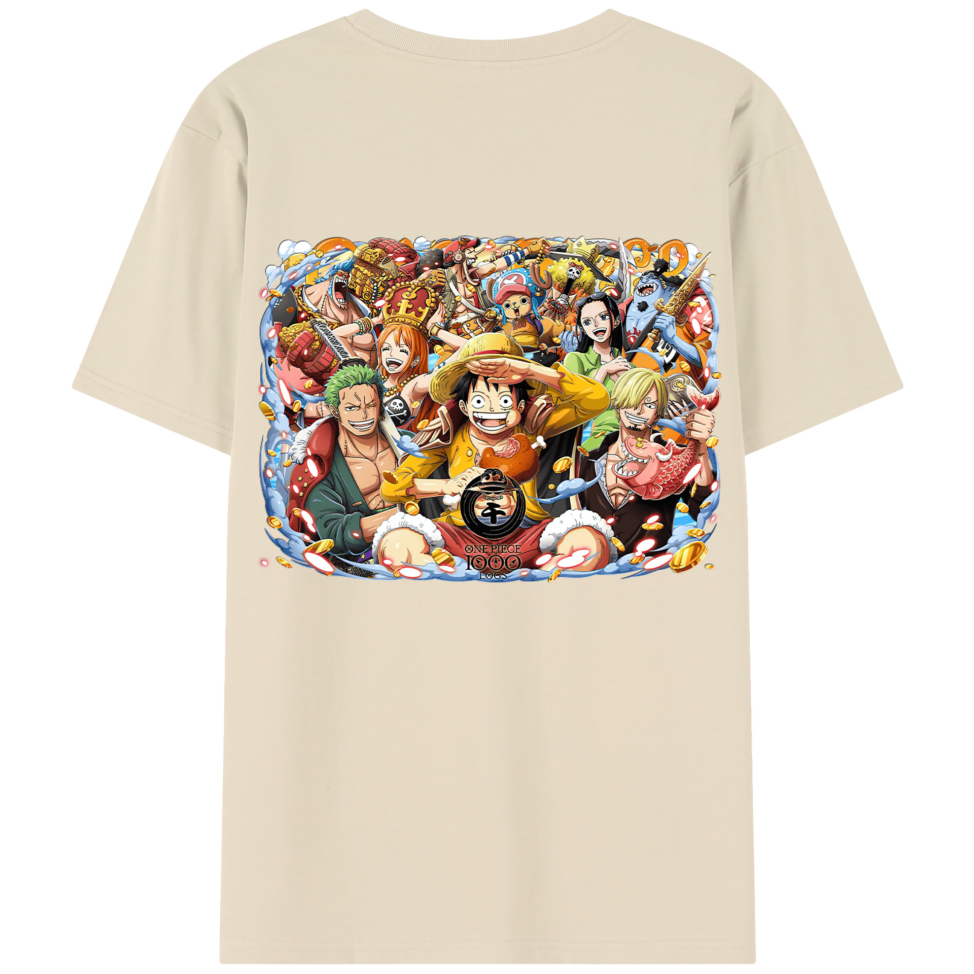ワンピース モンキー・D・ルフィ ONE PIECE Monkey D. Luffy 綿100％半袖Tシャツ（背面プリント）