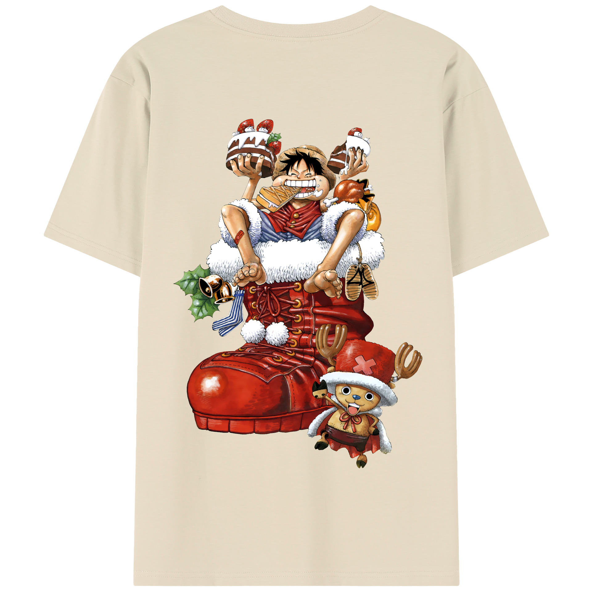 ワンピース モンキー・D・ルフィ ONE PIECE Monkey D. Luffy 綿100％半袖Tシャツ（背面プリント）