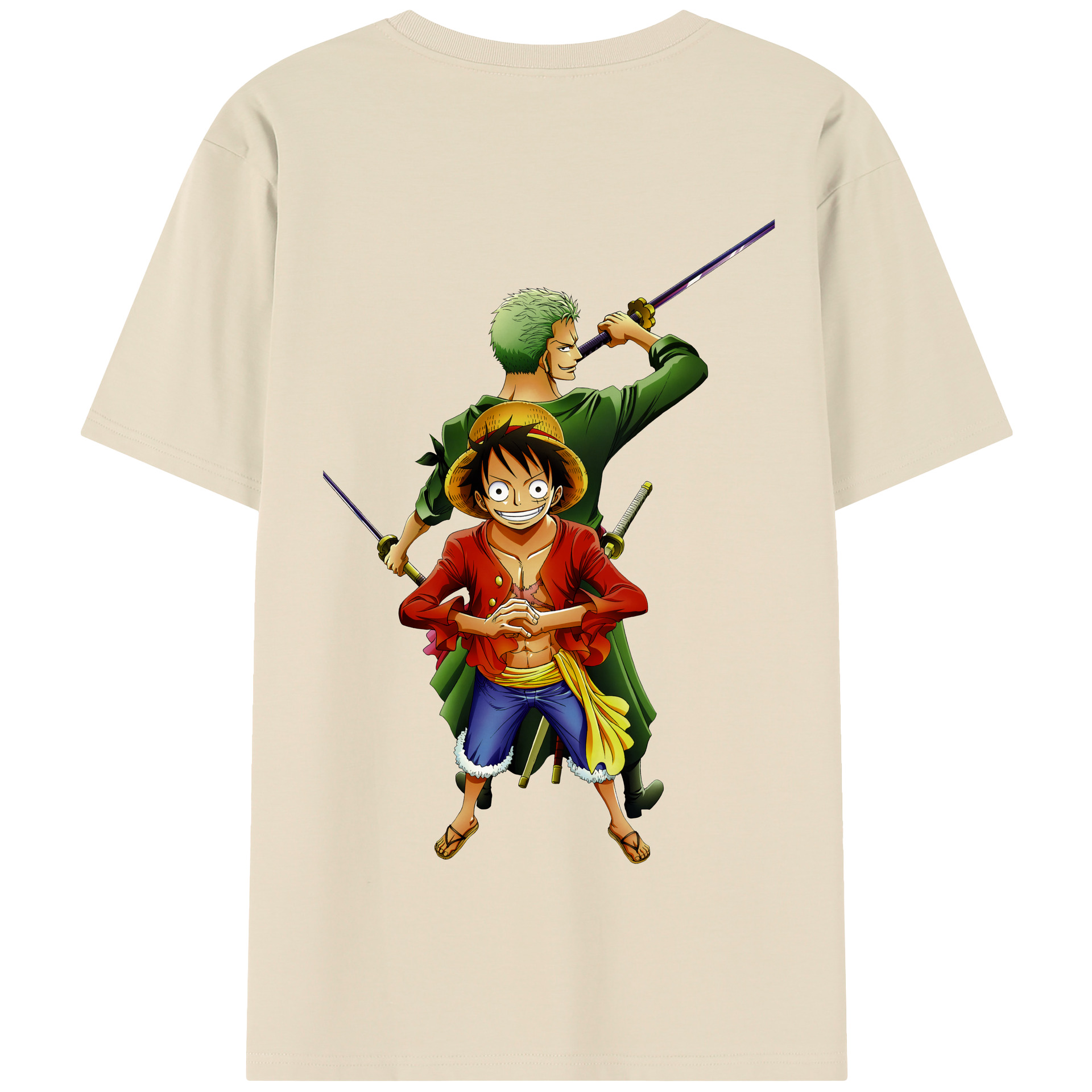 ワンピース モンキー・D・ルフィ ONE PIECE Monkey D. Luffy 綿100％半袖Tシャツ（背面プリント）