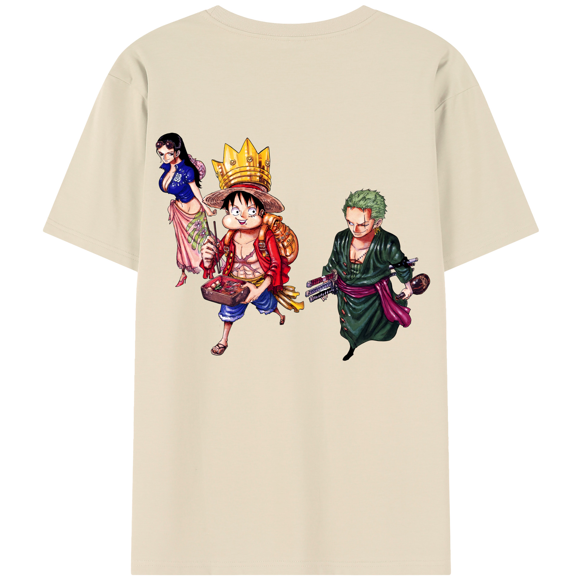 ワンピース モンキー・D・ルフィ ONE PIECE Monkey D. Luffy 綿100％半袖Tシャツ（背面プリント）