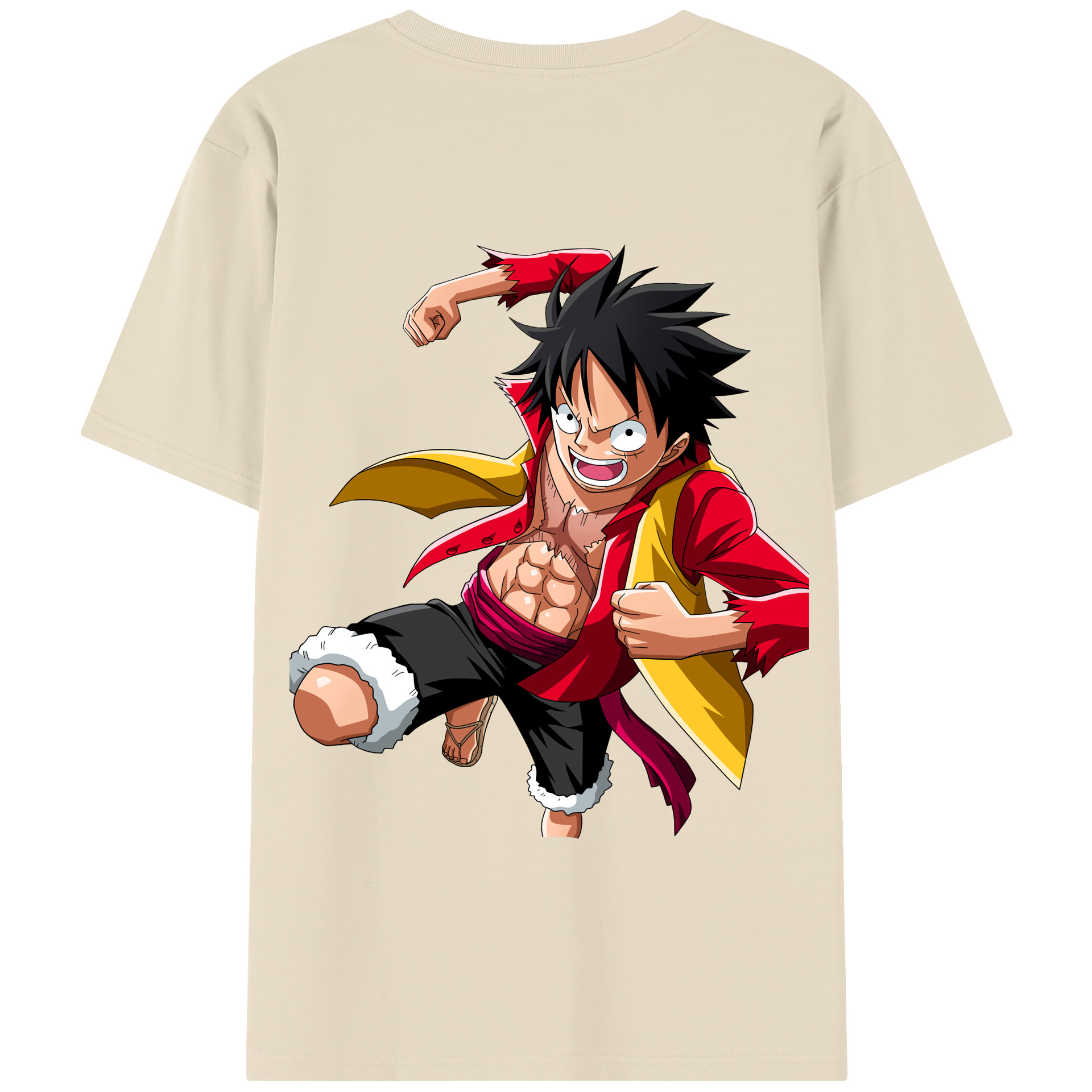 ワンピース モンキー・D・ルフィ ONE PIECE Monkey D. Luffy 綿100％半袖Tシャツ（背面プリント）