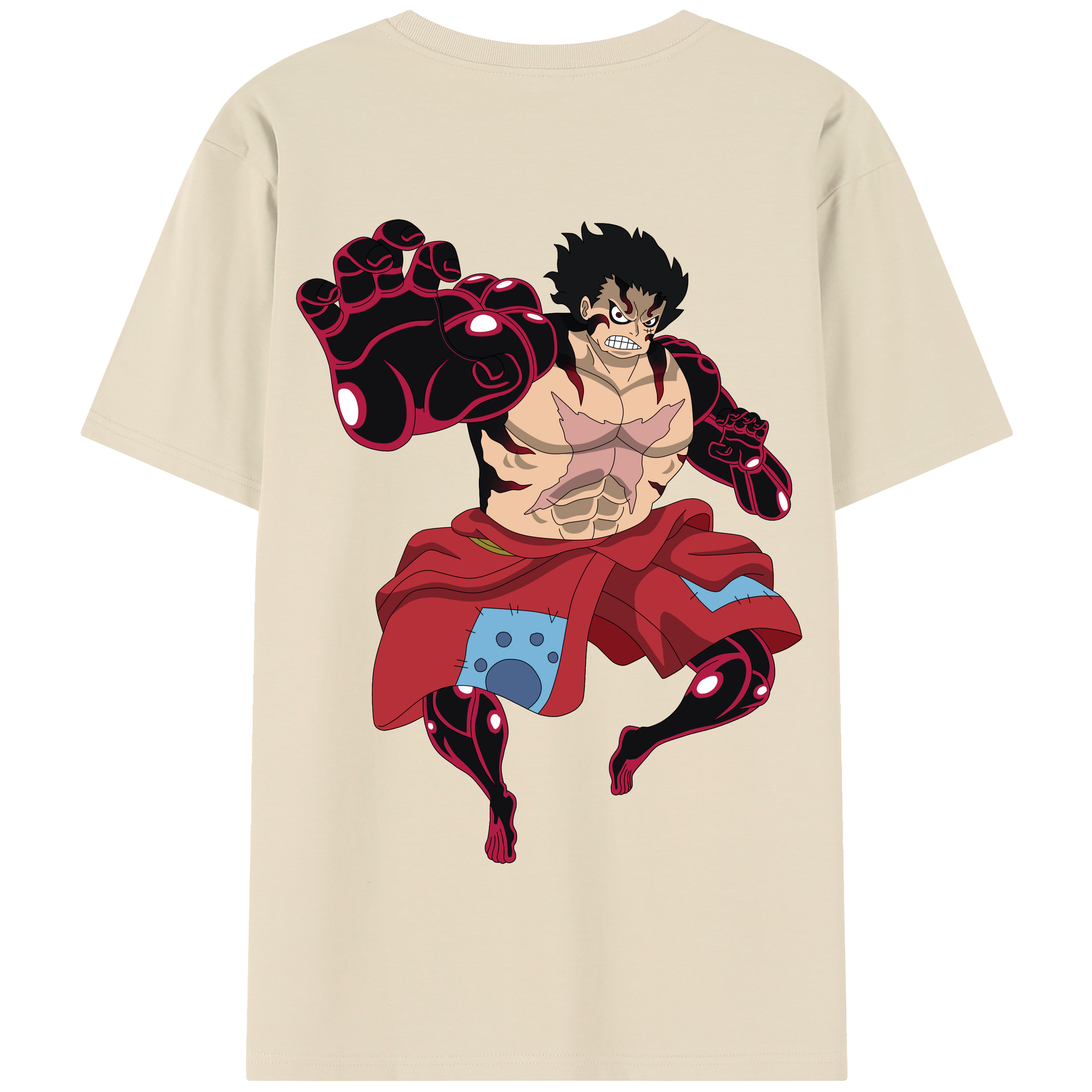 ワンピース モンキー・D・ルフィ ONE PIECE Monkey D. Luffy 綿100％半袖Tシャツ（背面プリント）