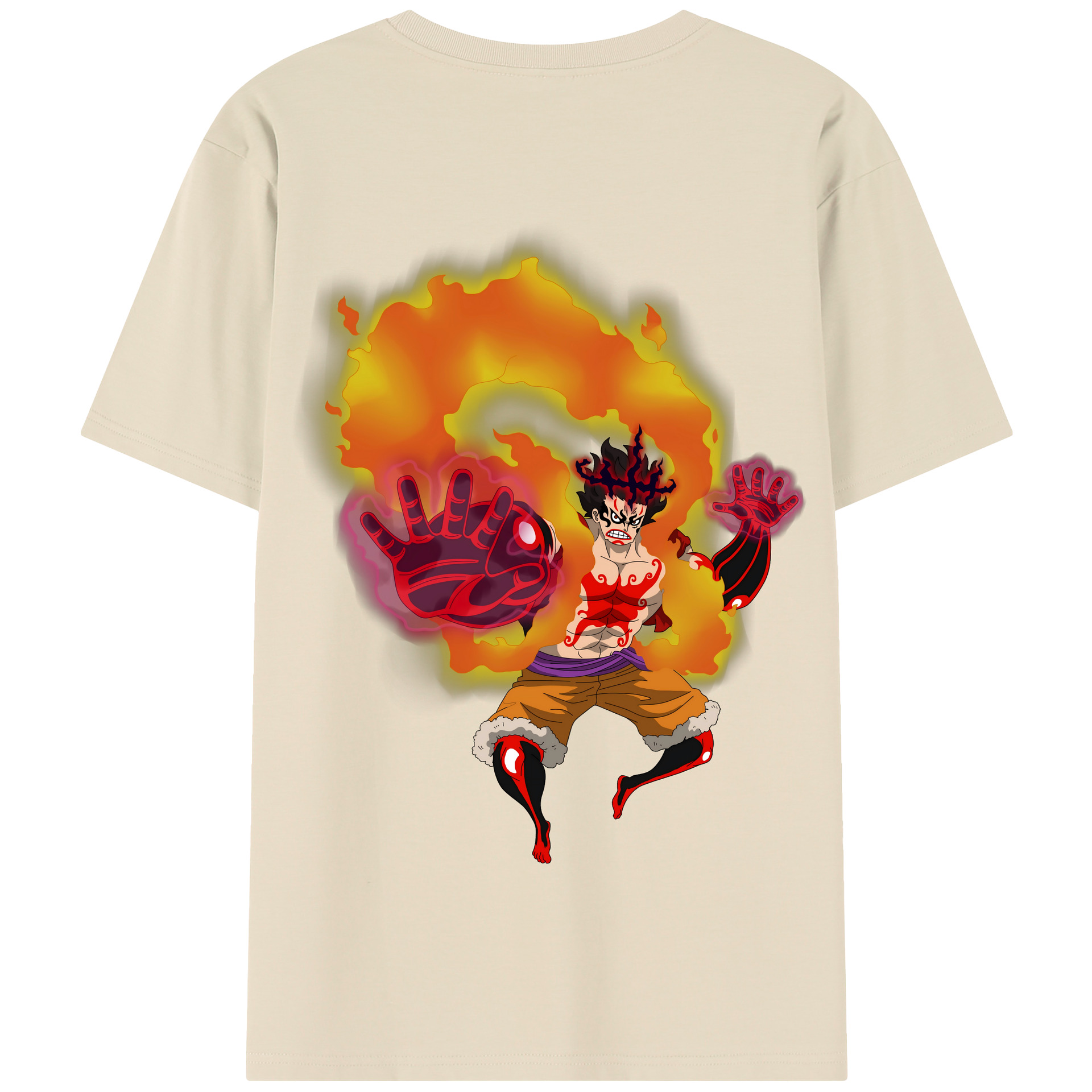 ワンピース モンキー・D・ルフィ ONE PIECE Monkey D. Luffy 綿100％半袖Tシャツ（背面プリント）