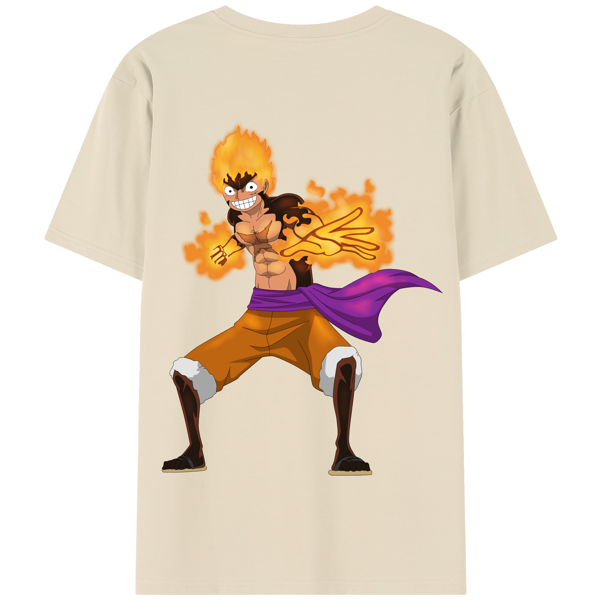 ワンピース モンキー・D・ルフィ ONE PIECE Monkey D. Luffy 綿100％半袖Tシャツ（背面プリント）