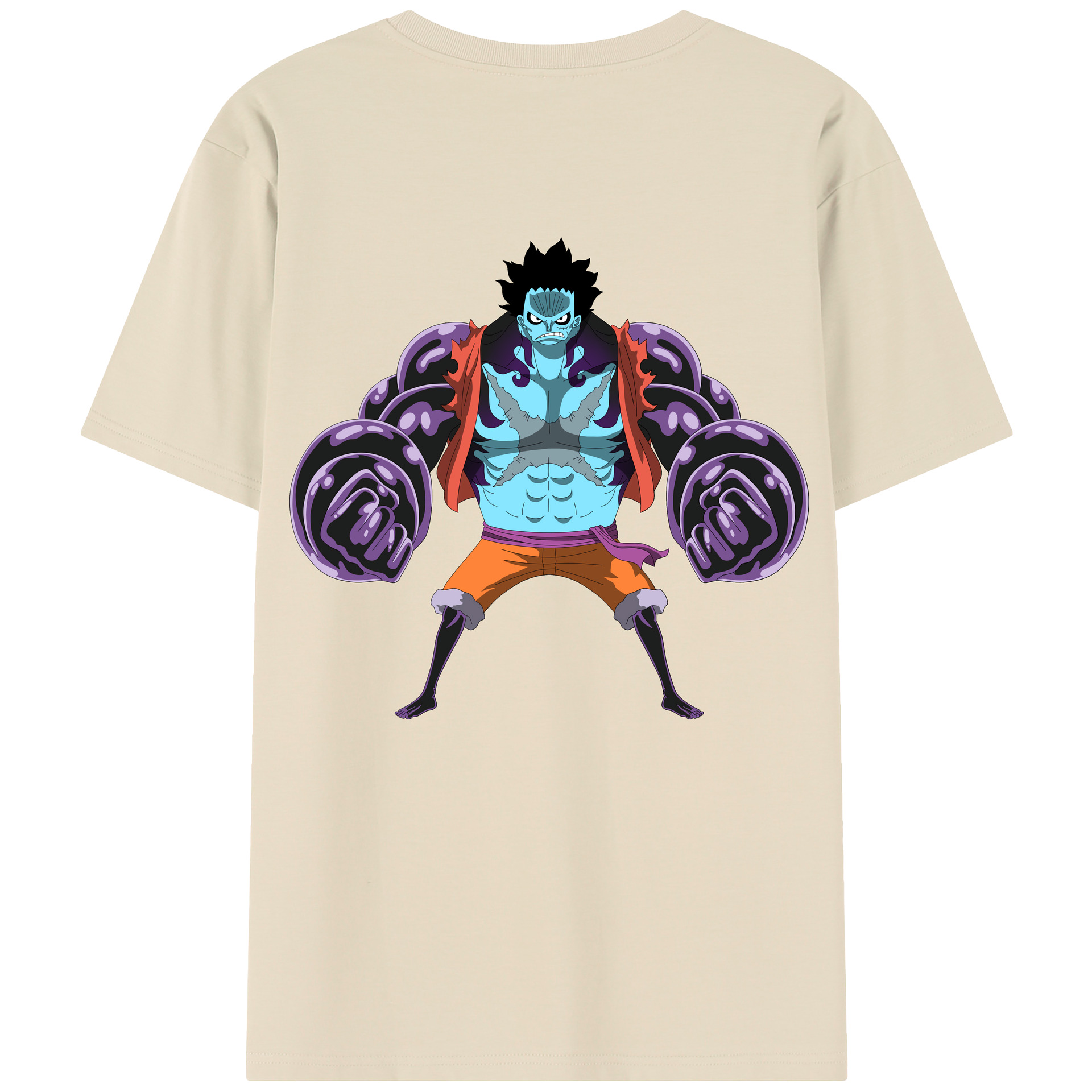 ワンピース モンキー・D・ルフィ ONE PIECE Monkey D. Luffy 綿100％半袖Tシャツ（背面プリント）
