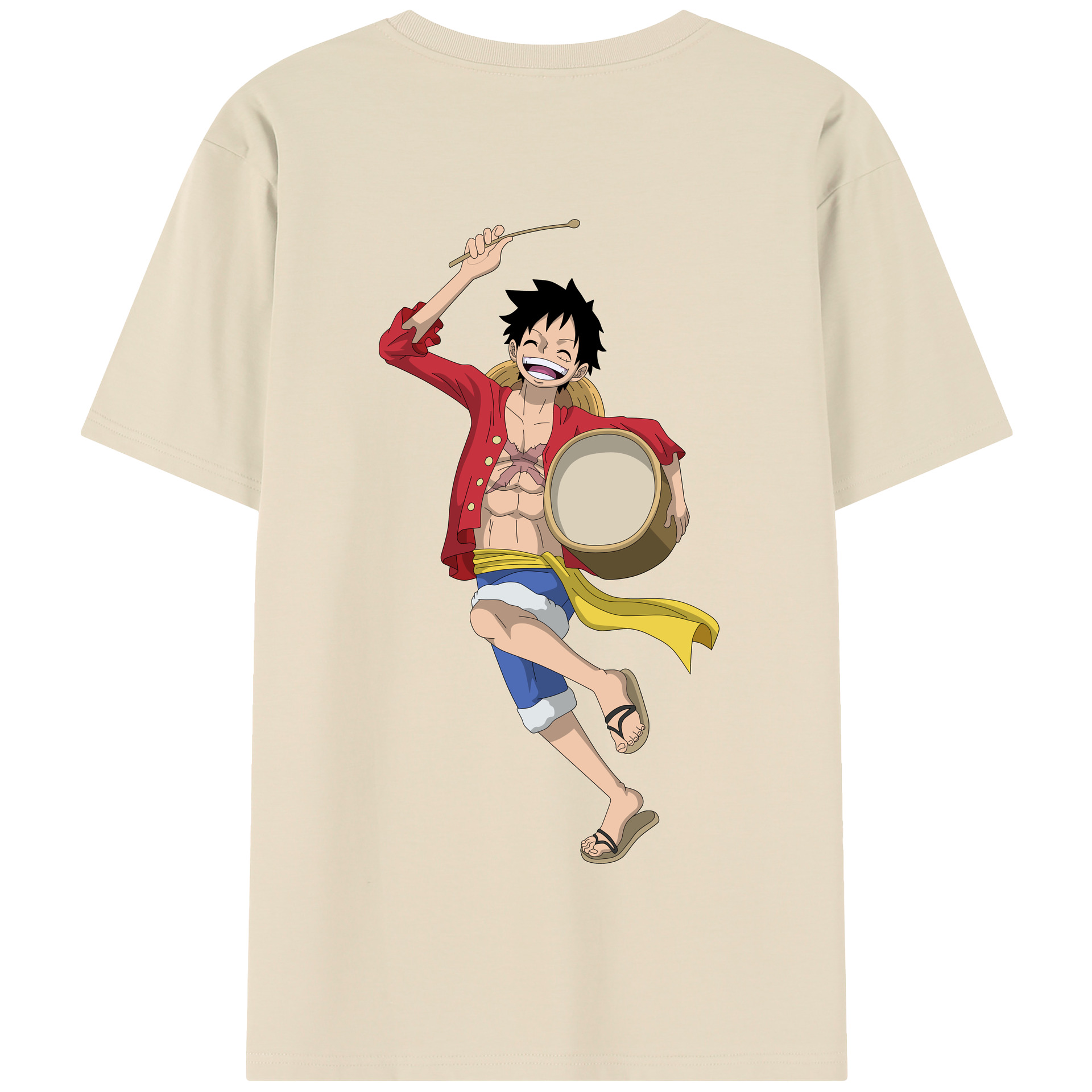 ワンピース モンキー・D・ルフィ ONE PIECE Monkey D. Luffy 綿100％半袖Tシャツ（背面プリント）