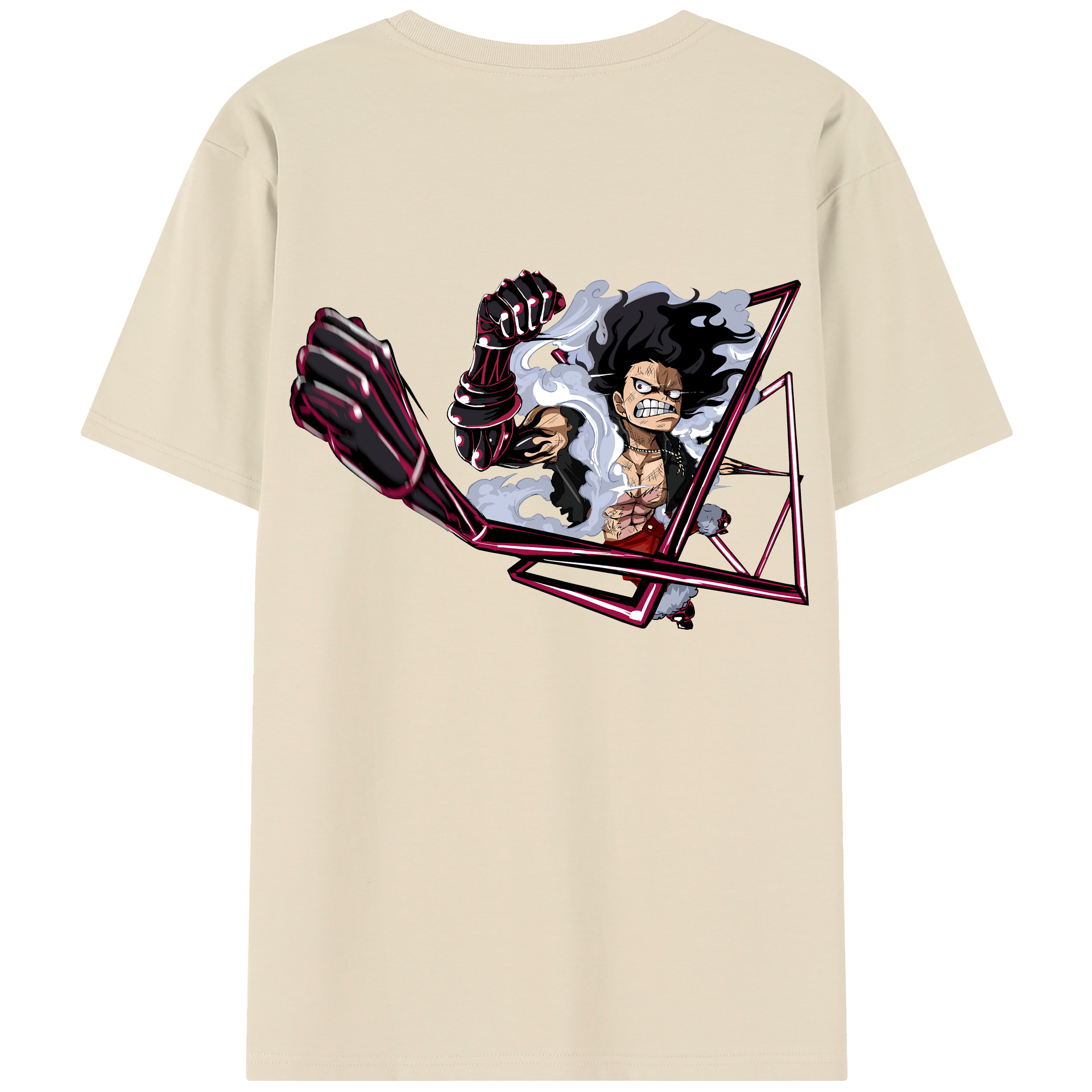 ワンピース モンキー・D・ルフィ ONE PIECE Monkey D. Luffy 綿100％半袖Tシャツ（背面プリント）