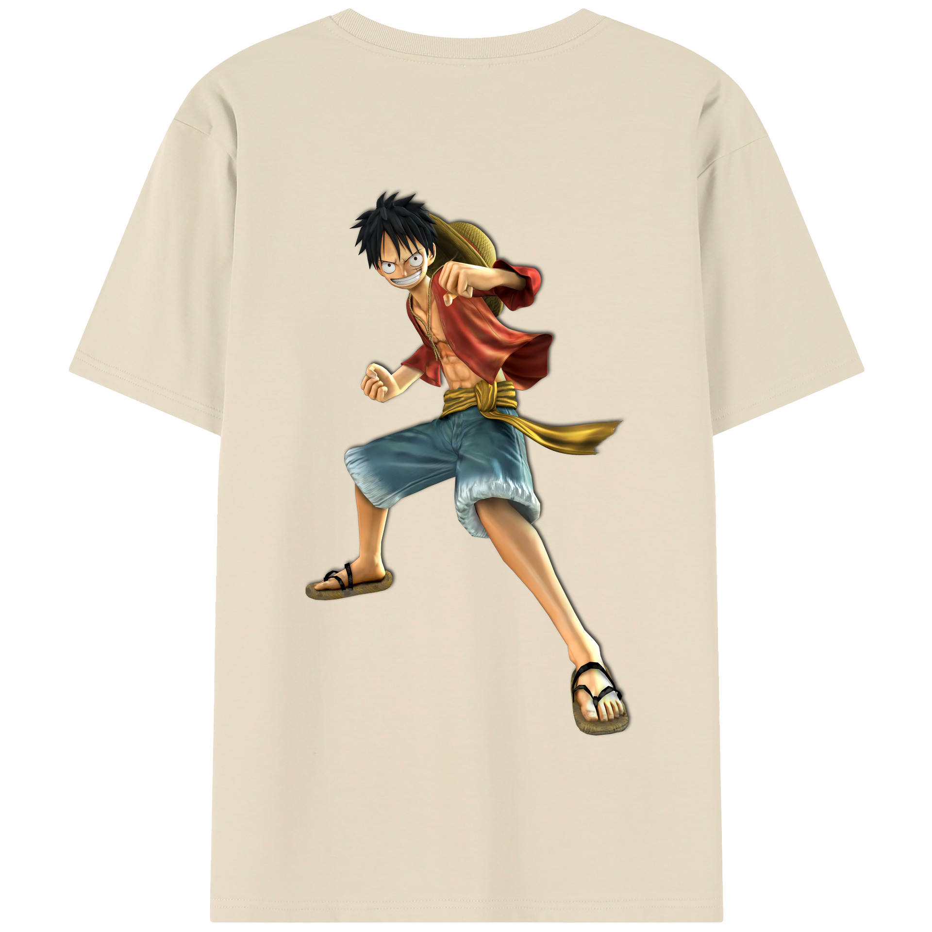 ワンピース モンキー・D・ルフィ ONE PIECE Monkey D. Luffy 綿100％半袖Tシャツ（背面プリント）