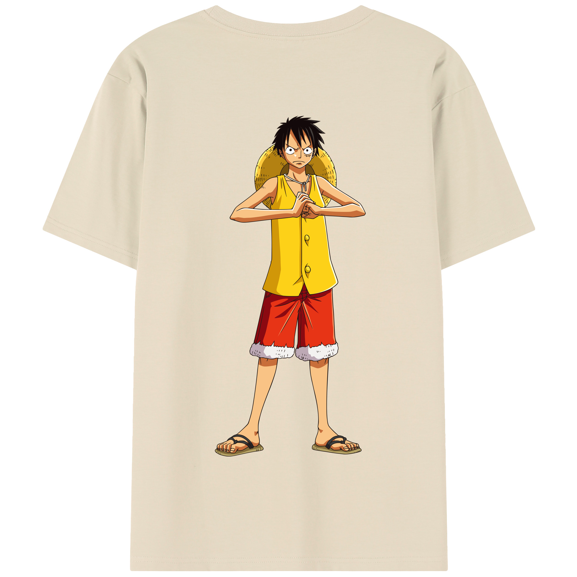 ワンピース モンキー・D・ルフィ ONE PIECE Monkey D. Luffy 綿100％半袖Tシャツ（背面プリント）