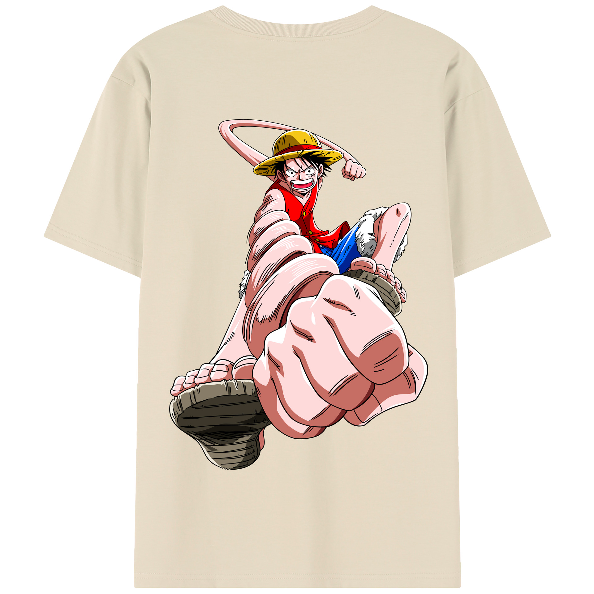 ワンピース モンキー・D・ルフィ ONE PIECE Monkey D. Luffy 綿100％半袖Tシャツ（背面プリント）