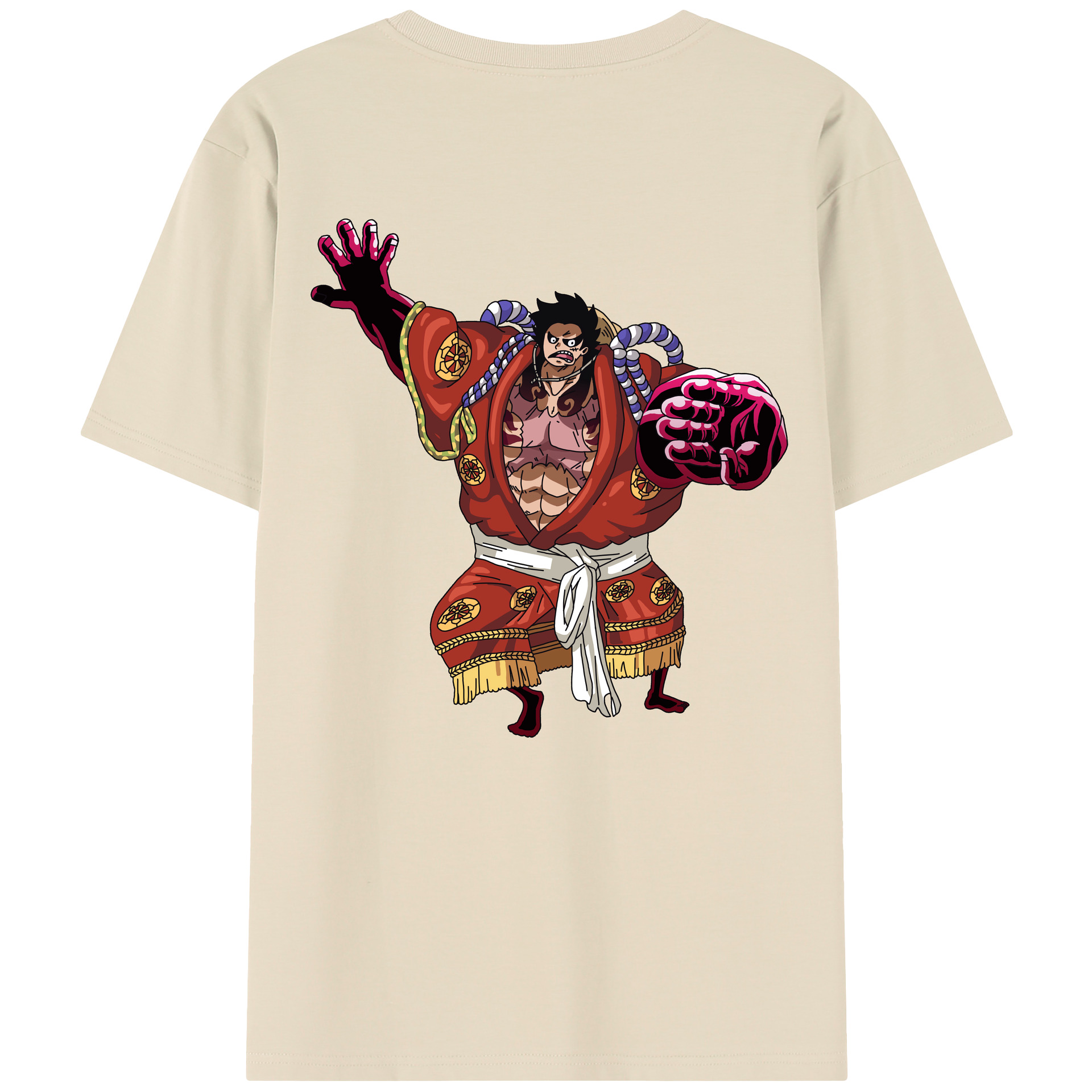 ワンピース モンキー・D・ルフィ ONE PIECE Monkey D. Luffy 綿100％半袖Tシャツ（背面プリント）
