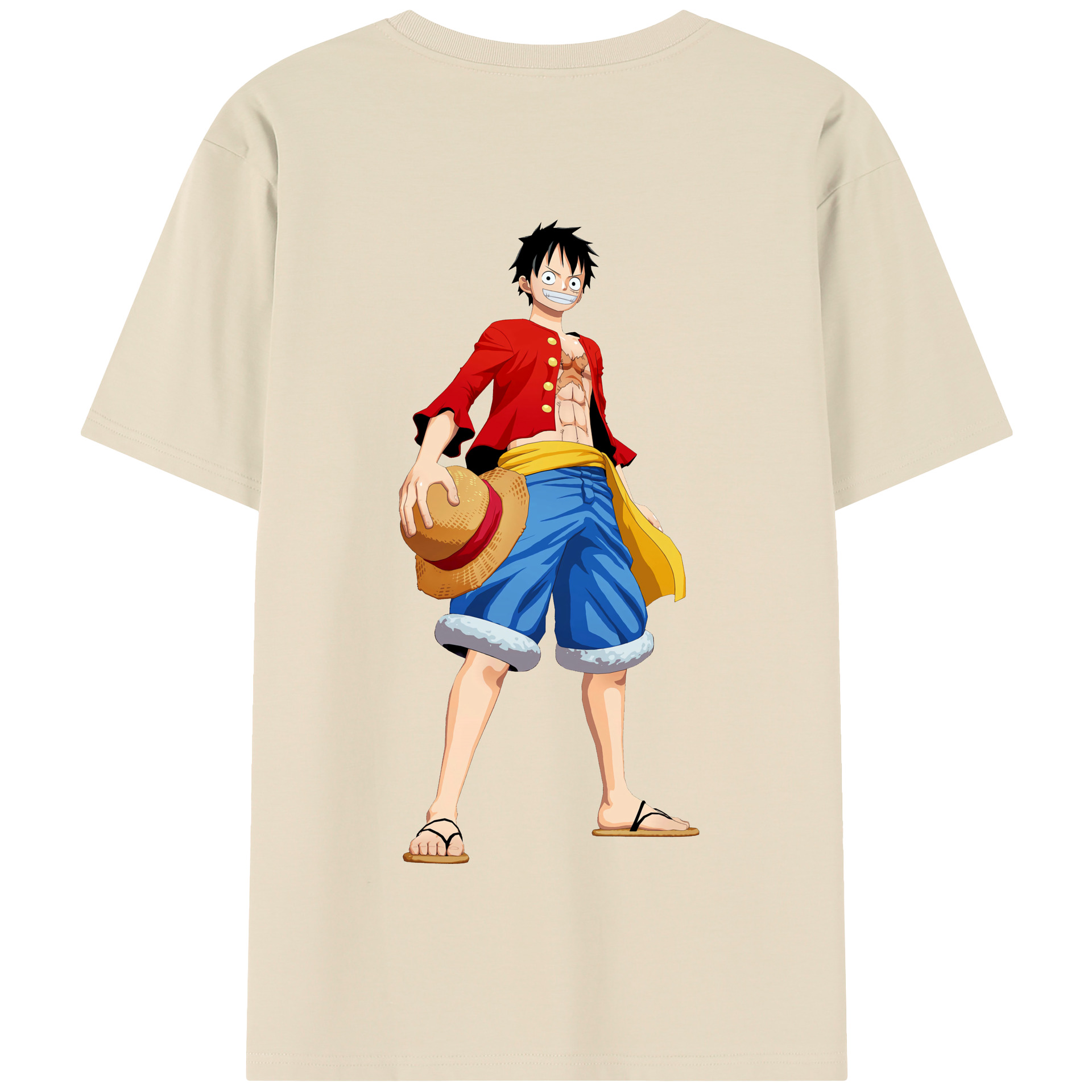 ワンピース モンキー・D・ルフィ ONE PIECE Monkey D. Luffy 綿100％半袖Tシャツ（背面プリント）