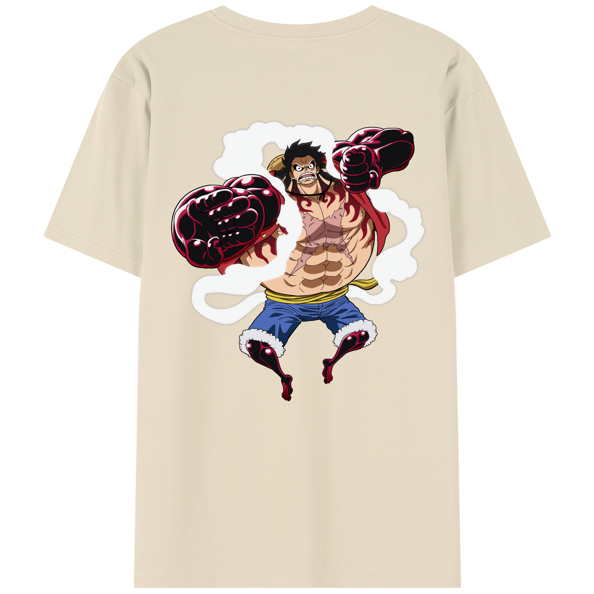 ワンピース モンキー・D・ルフィ ONE PIECE Monkey D. Luffy 綿100％半袖Tシャツ（背面プリント）