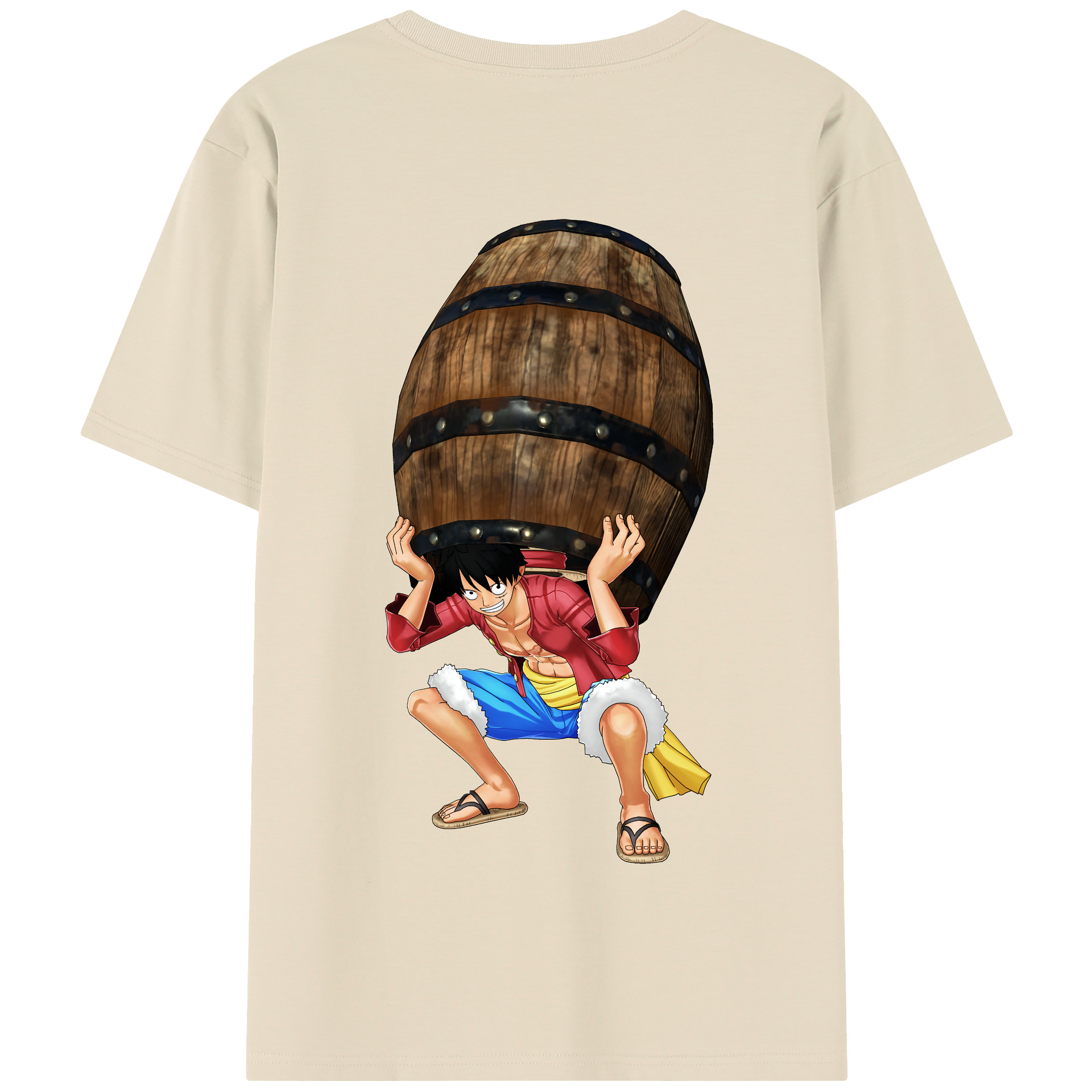 ワンピース モンキー・D・ルフィ ONE PIECE Monkey D. Luffy 綿100％半袖Tシャツ（背面プリント）