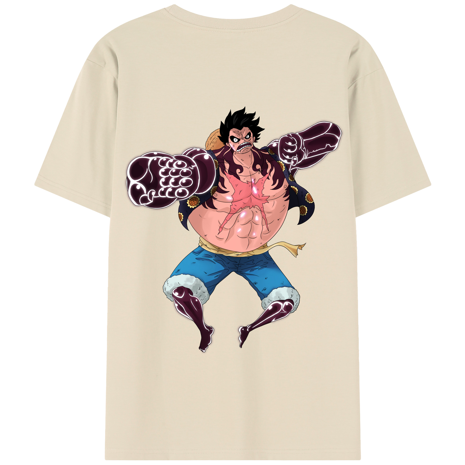 ワンピース モンキー・D・ルフィ ONE PIECE Monkey D. Luffy 綿100％半袖Tシャツ（背面プリント）