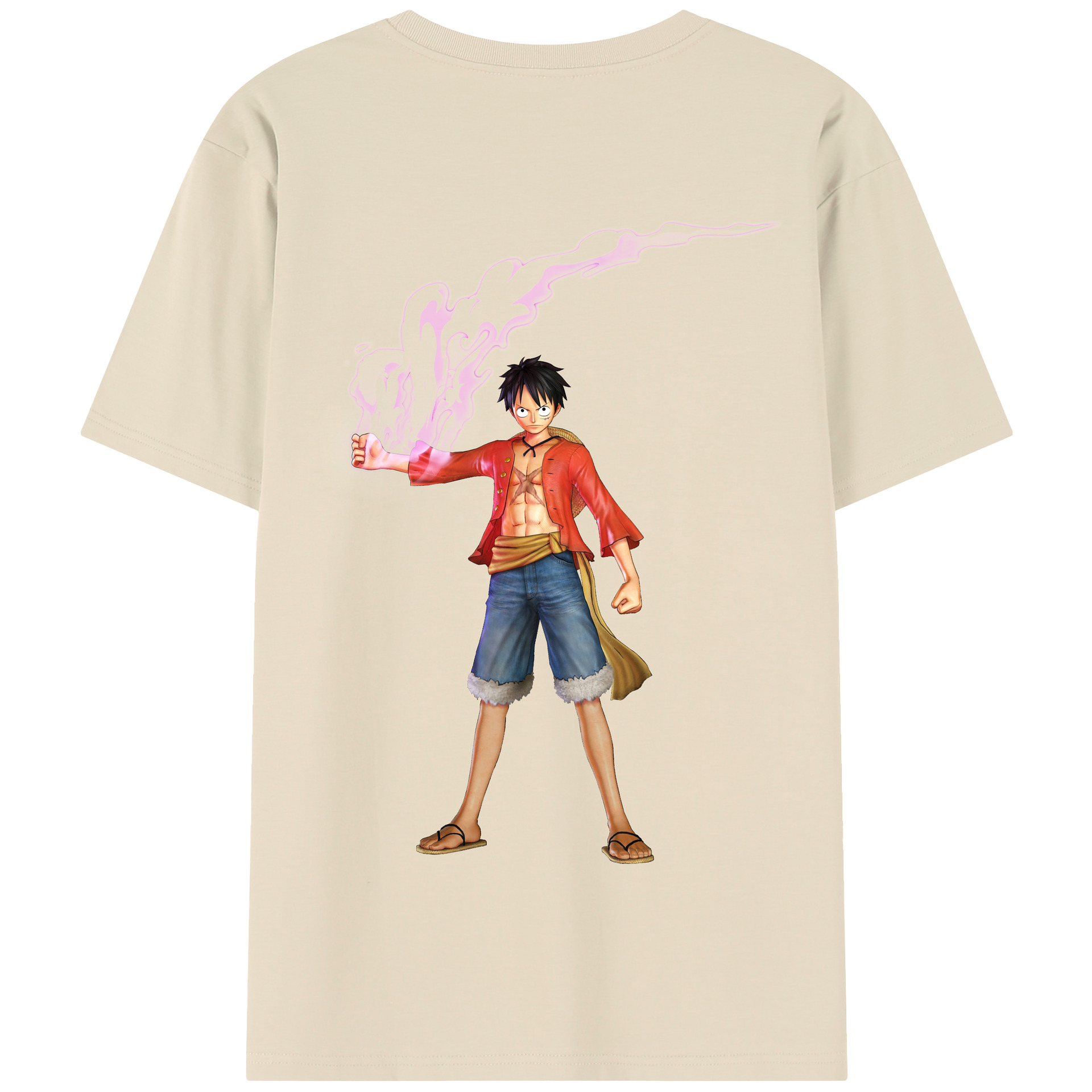 ワンピース モンキー・D・ルフィ ONE PIECE Monkey D. Luffy 綿100％半袖Tシャツ（背面プリント）