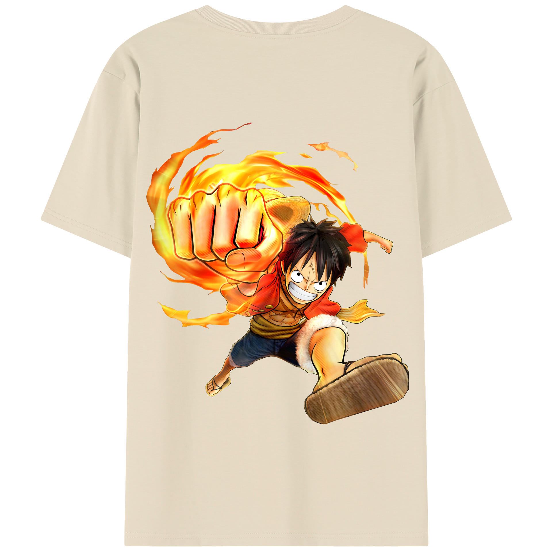 ワンピース モンキー・D・ルフィ ONE PIECE Monkey D. Luffy 綿100％半袖Tシャツ（背面プリント）