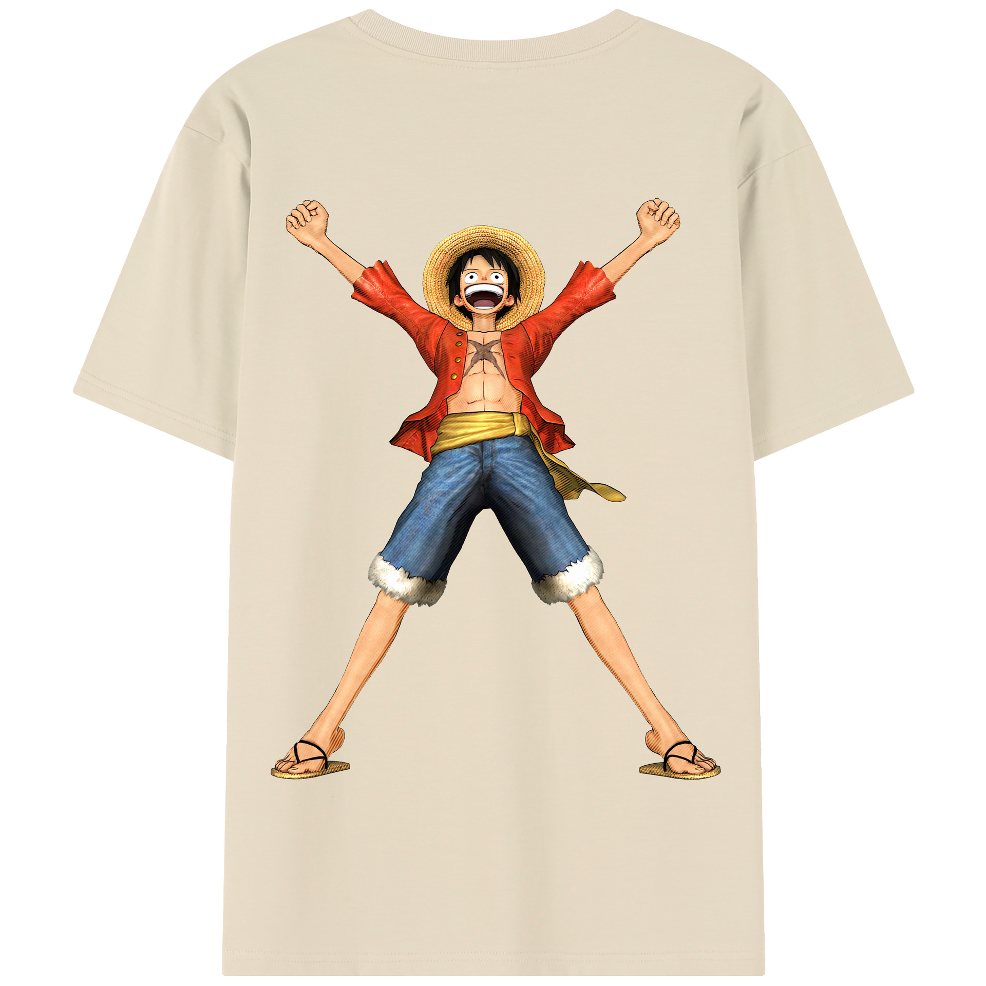 ワンピース モンキー・D・ルフィ ONE PIECE Monkey D. Luffy 綿100％半袖Tシャツ（背面プリント）