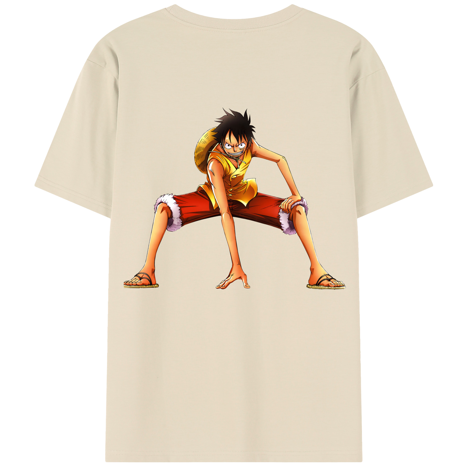 ワンピース モンキー・D・ルフィ ONE PIECE Monkey D. Luffy 綿100％半袖Tシャツ（背面プリント）