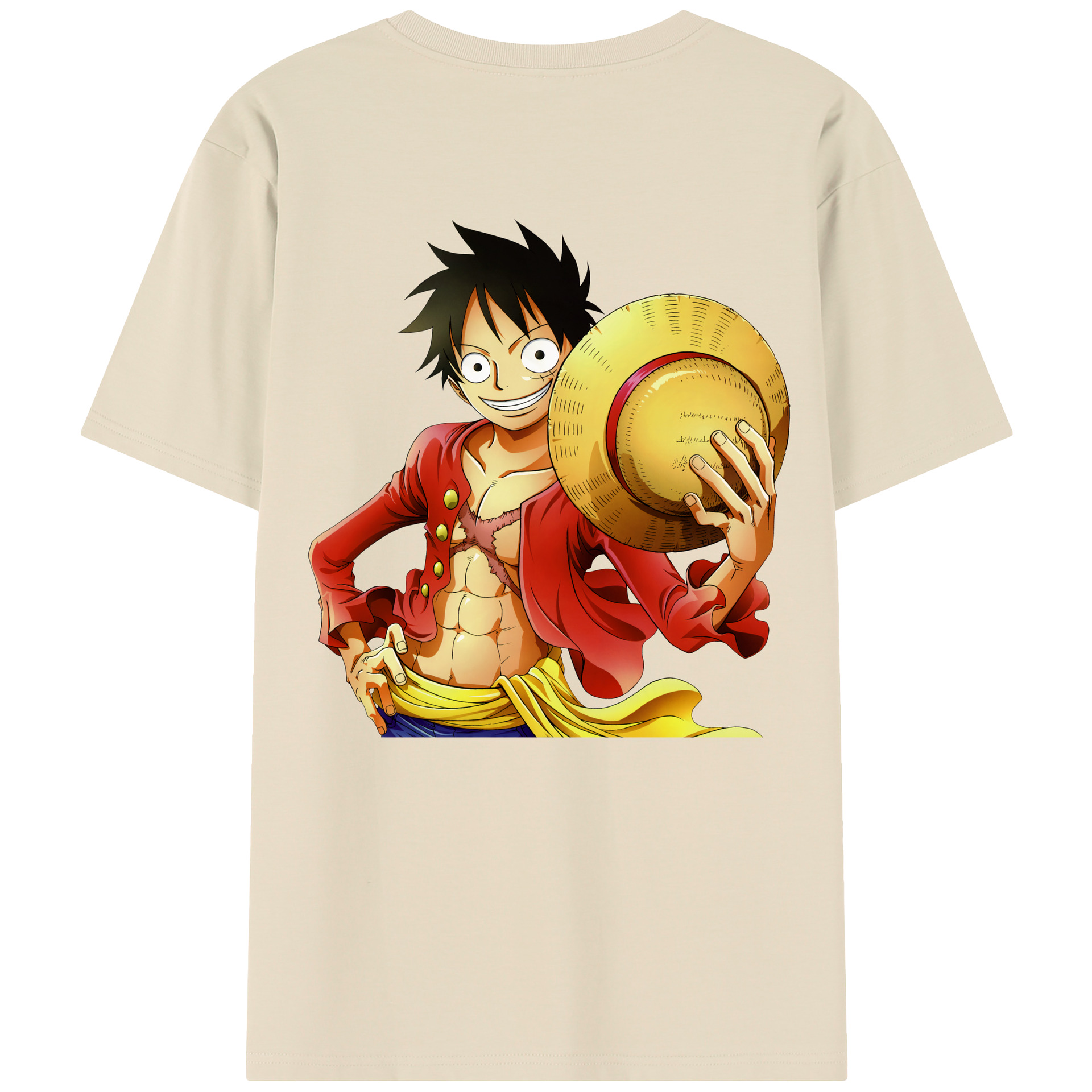 ワンピース モンキー・D・ルフィ ONE PIECE Monkey D. Luffy 綿100％半袖Tシャツ（背面プリント）