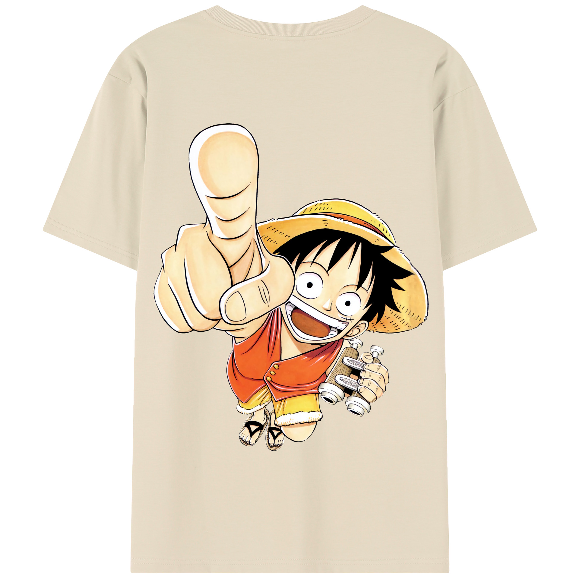 ワンピース モンキー・D・ルフィ ONE PIECE Monkey D. Luffy 綿100％半袖Tシャツ（背面プリント）