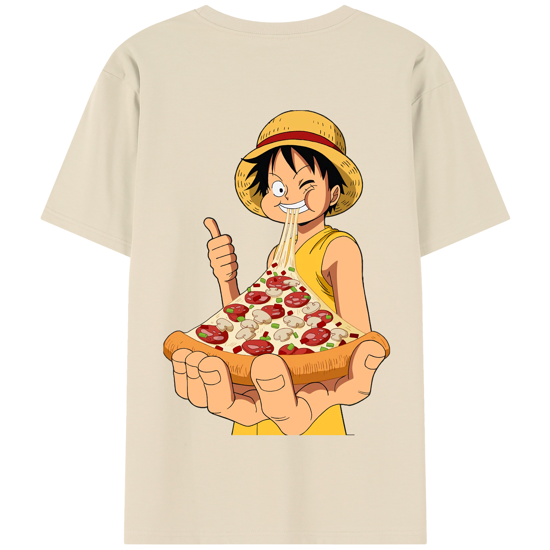 ワンピース モンキー・D・ルフィ ONE PIECE Monkey D. Luffy 綿100％半袖Tシャツ（背面プリント）