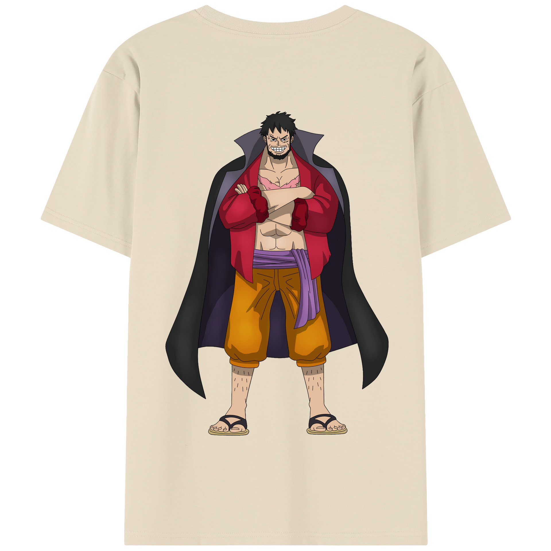 ワンピース モンキー・D・ルフィ ONE PIECE Monkey D. Luffy 綿100％半袖Tシャツ（背面プリント）