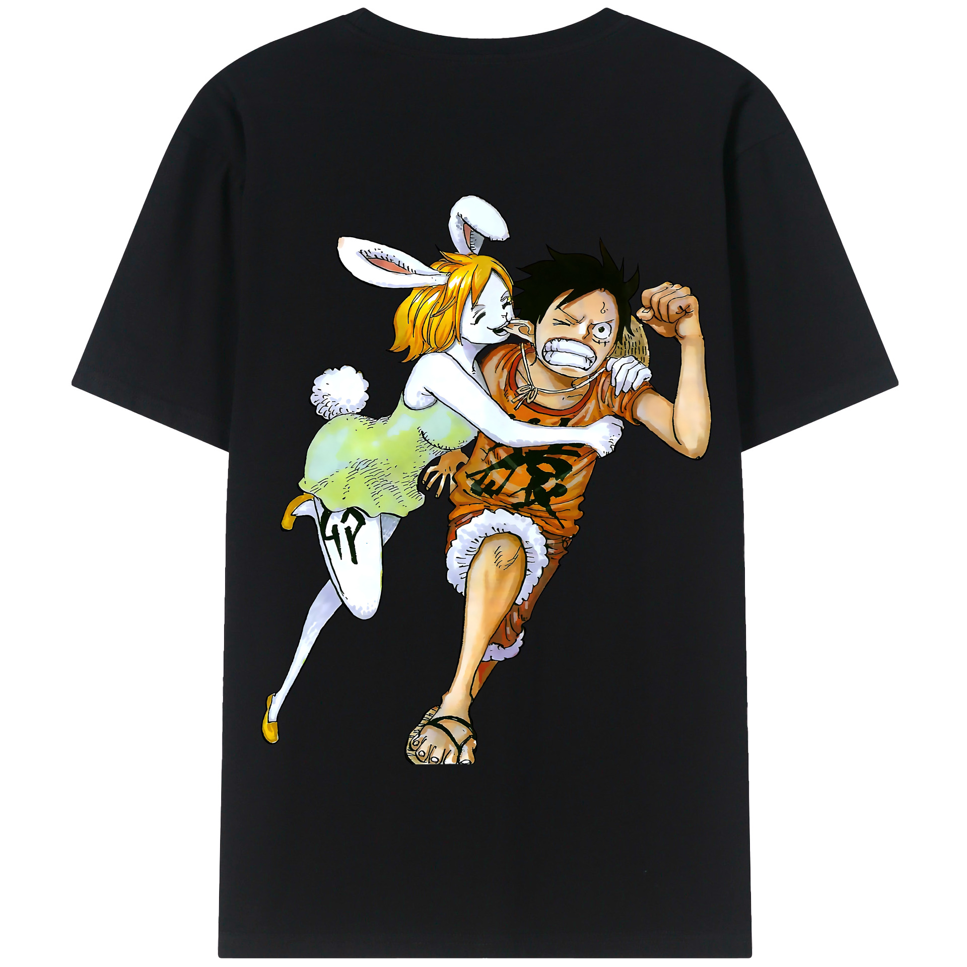 ワンピース モンキー・D・ルフィ ONE PIECE Monkey D. Luffy 綿100％半袖Tシャツ（背面プリント）