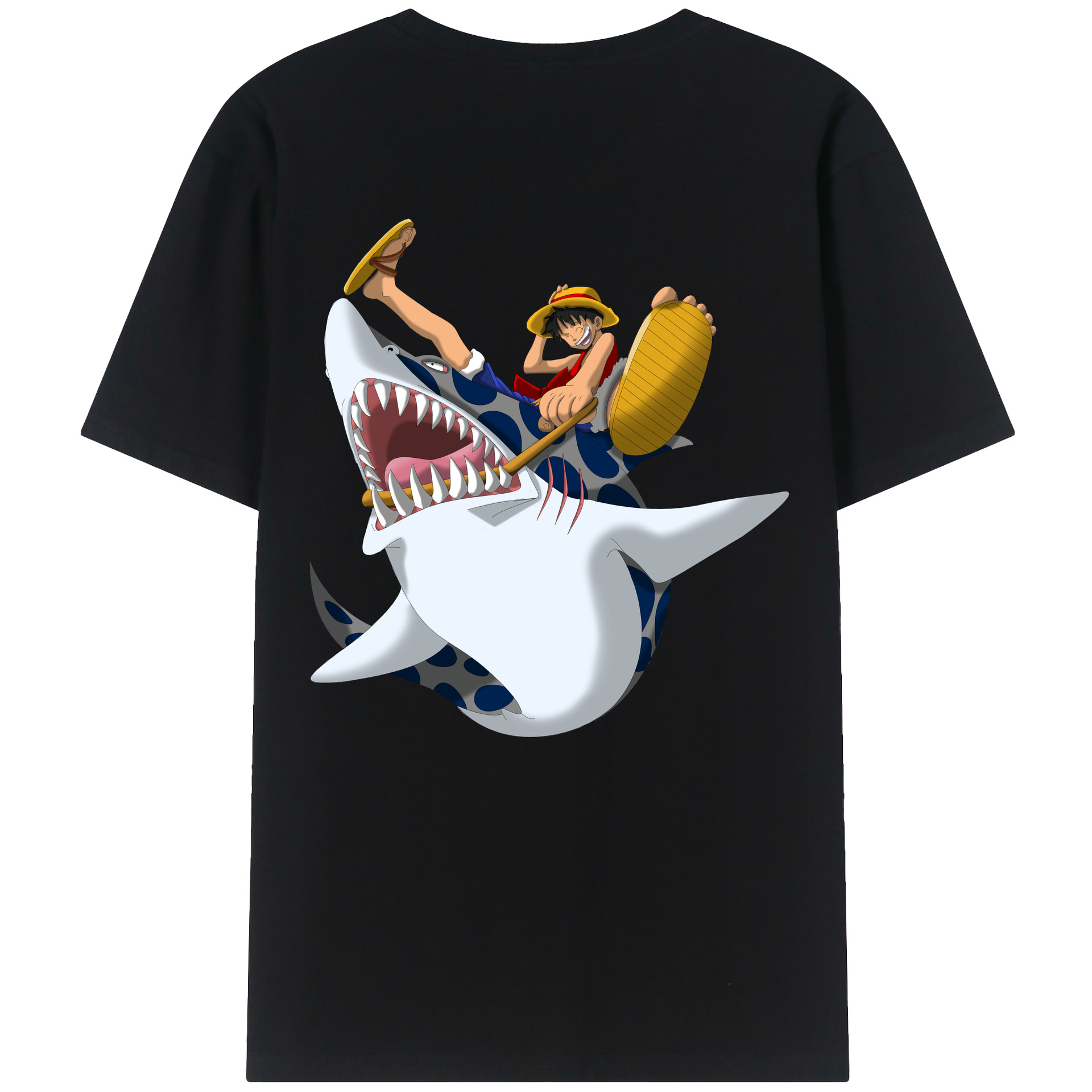 ワンピース モンキー・D・ルフィ ONE PIECE Monkey D. Luffy 綿100％半袖Tシャツ（背面プリント）