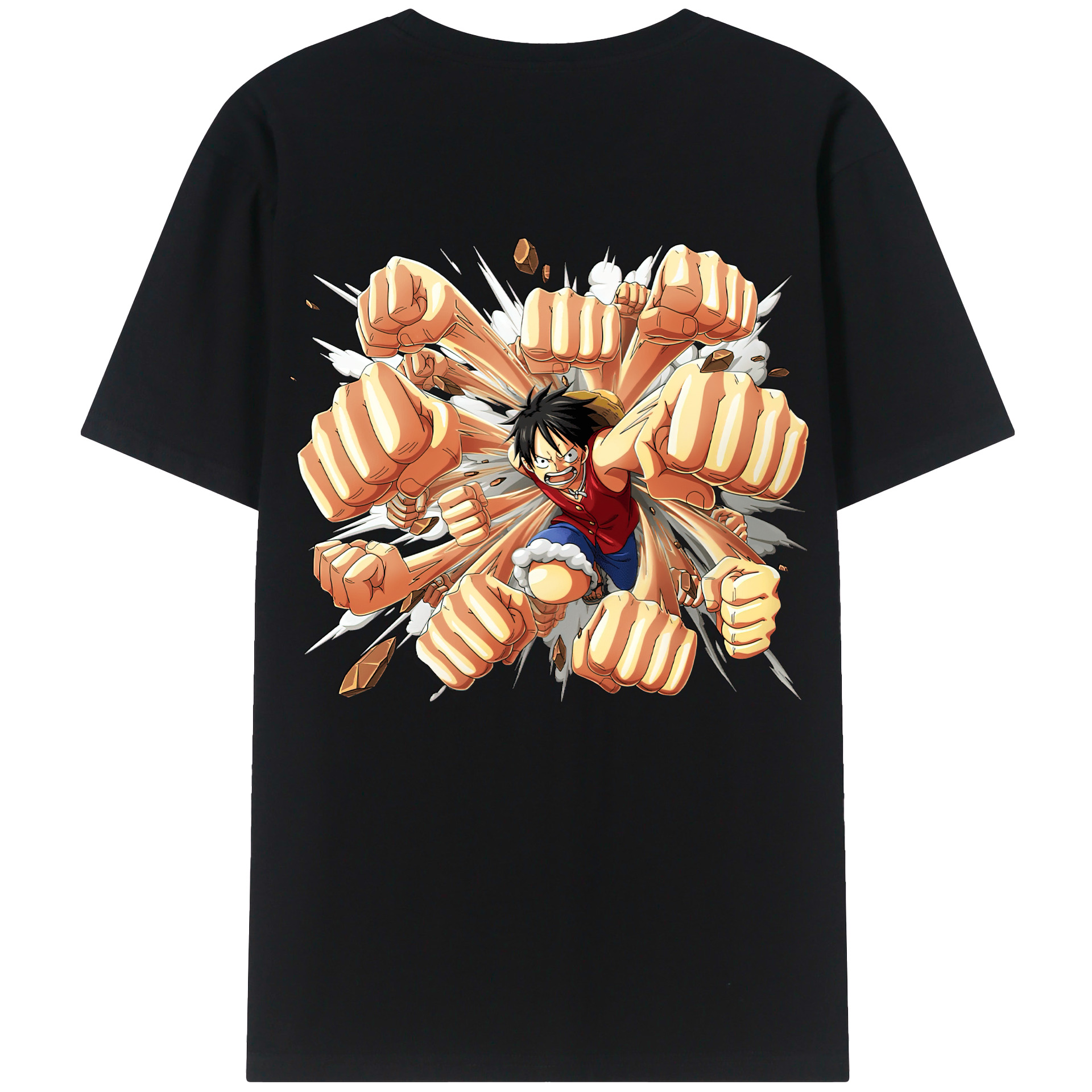 ワンピース モンキー・D・ルフィ ONE PIECE Monkey D. Luffy 綿100％半袖Tシャツ（背面プリント）