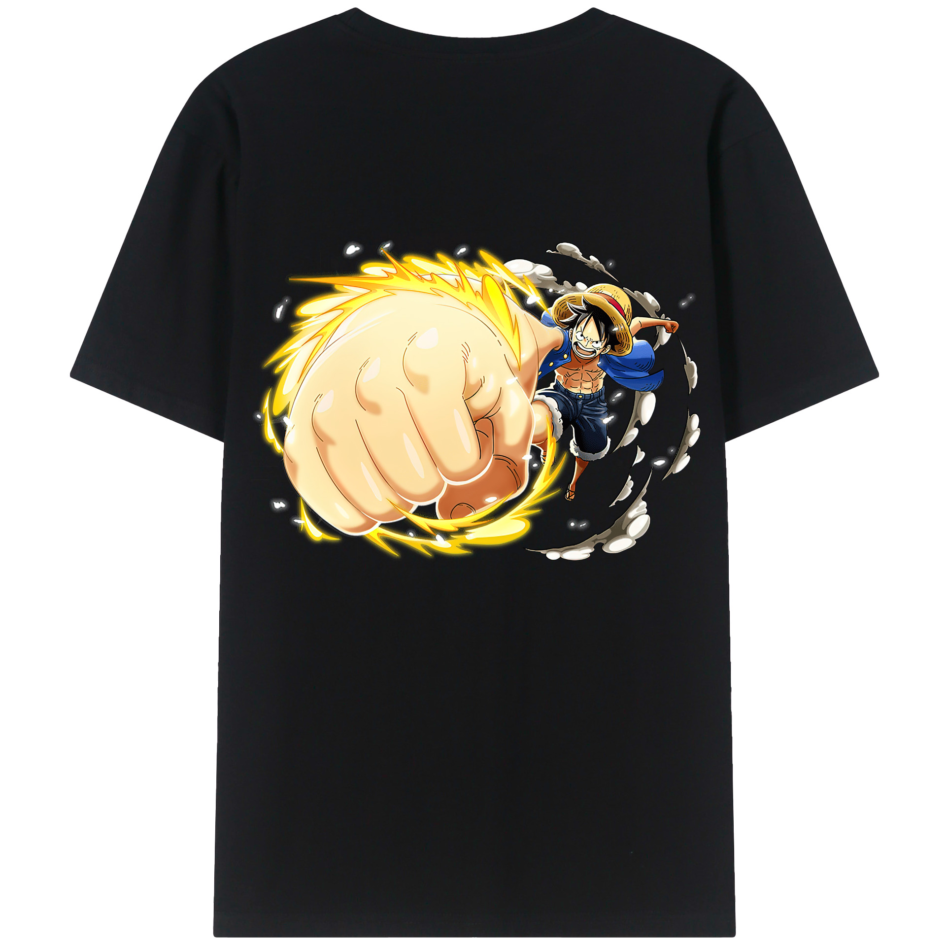 ワンピース モンキー・D・ルフィ ONE PIECE Monkey D. Luffy 綿100％半袖Tシャツ（背面プリント）