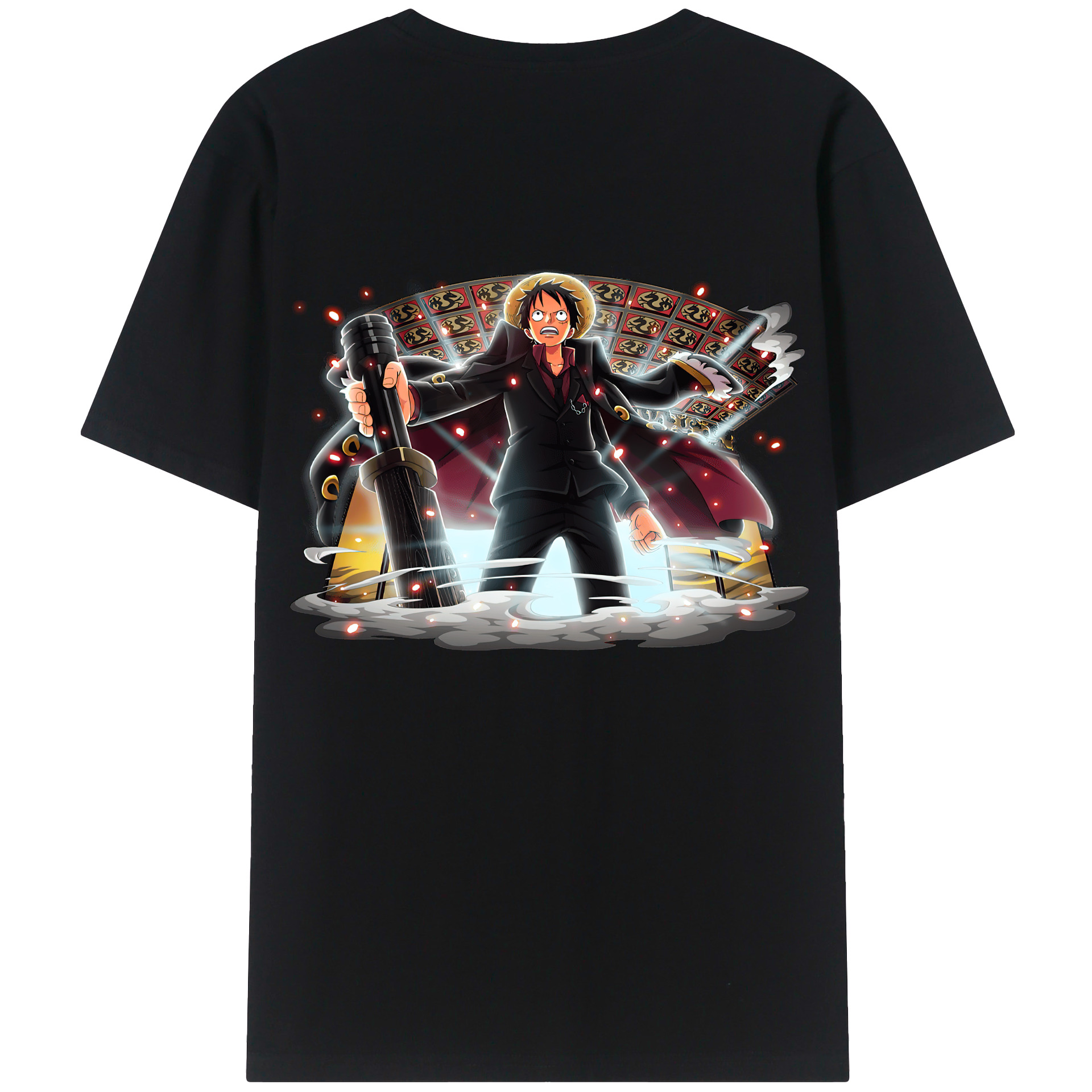 ワンピース モンキー・D・ルフィ ONE PIECE Monkey D. Luffy 綿100％半袖Tシャツ（背面プリント）