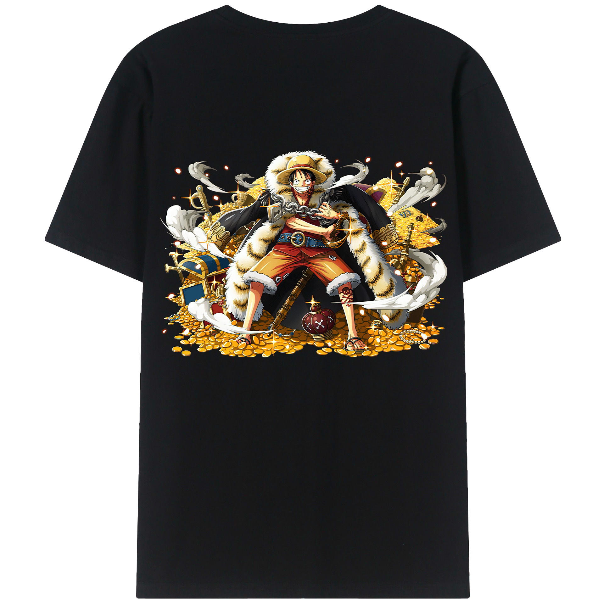 ワンピース モンキー・D・ルフィ ONE PIECE Monkey D. Luffy 綿100％半袖Tシャツ（背面プリント）