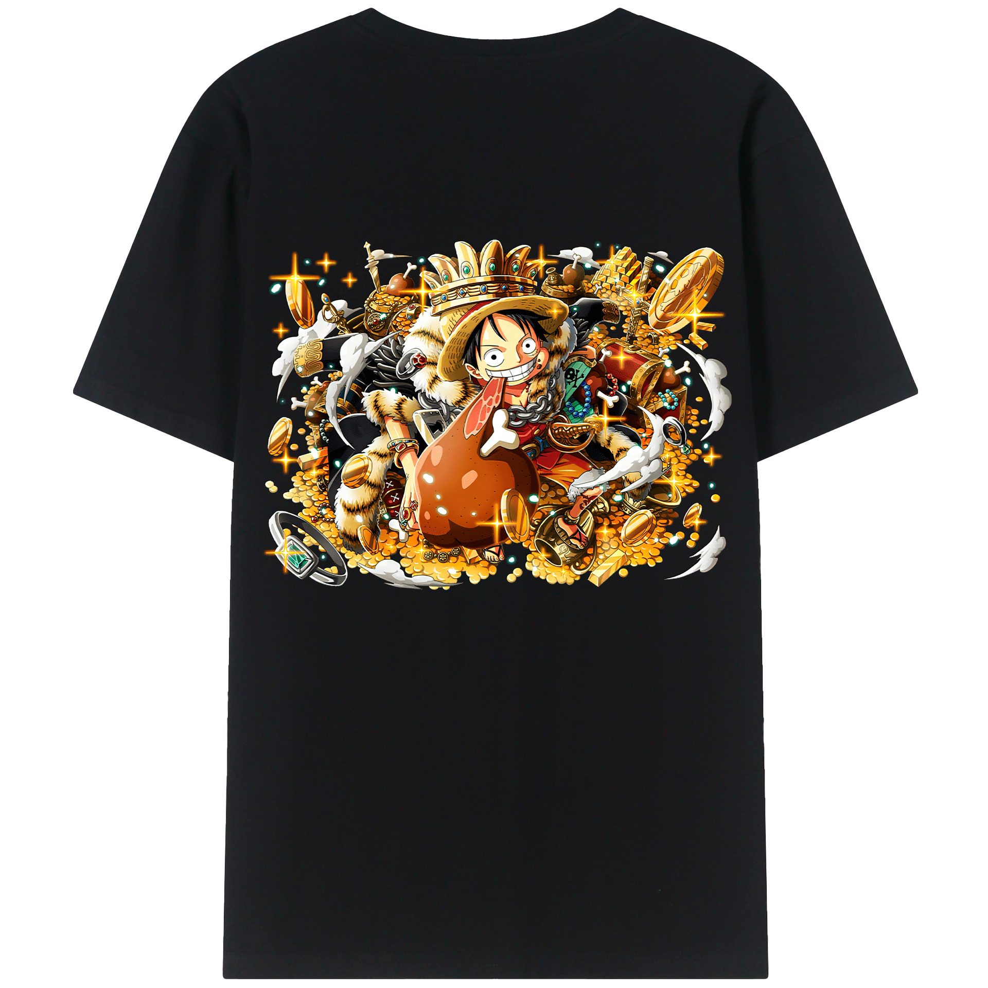 ワンピース モンキー・D・ルフィ ONE PIECE Monkey D. Luffy 綿100％半袖Tシャツ（背面プリント）