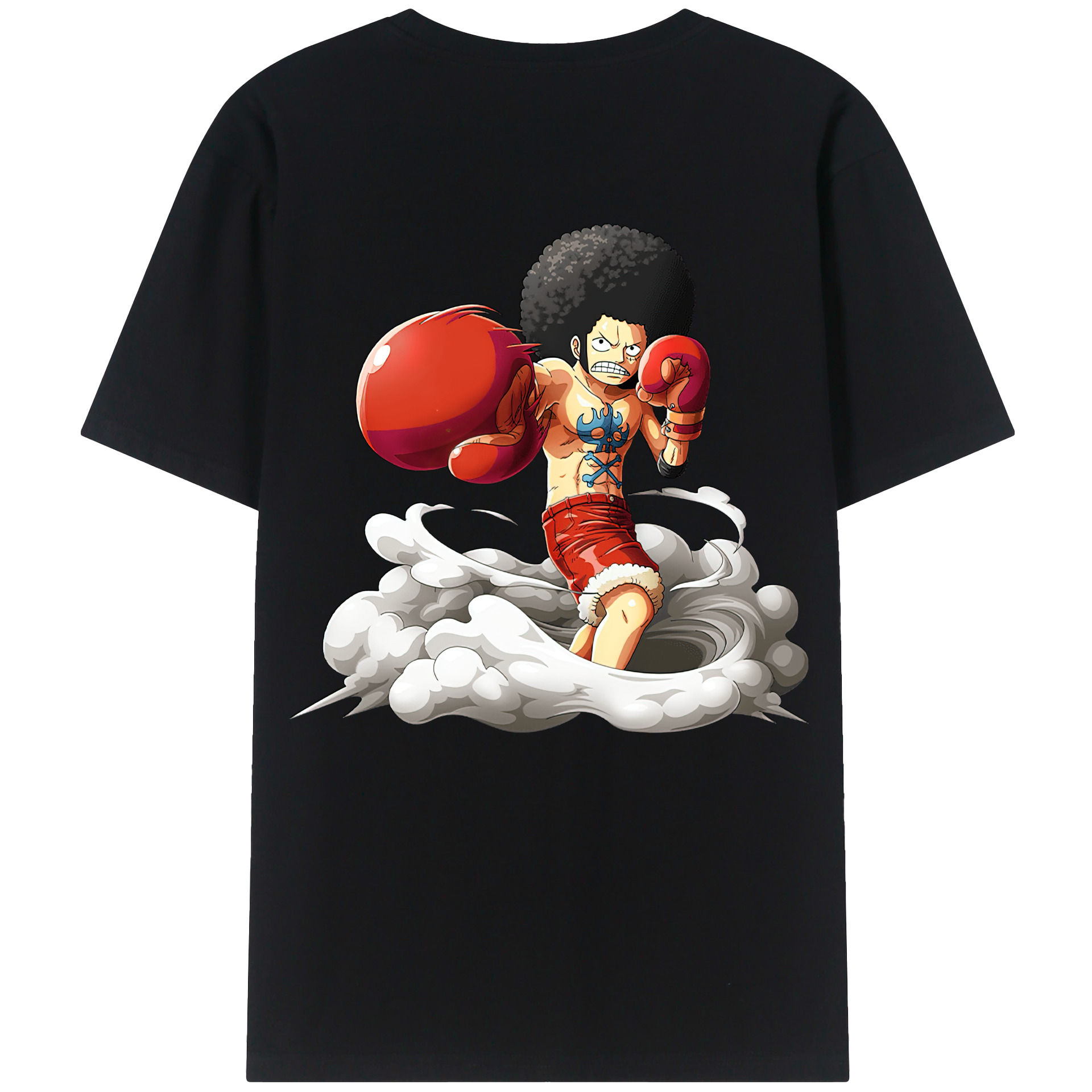 ワンピース モンキー・D・ルフィ ONE PIECE Monkey D. Luffy 綿100％半袖Tシャツ（背面プリント）