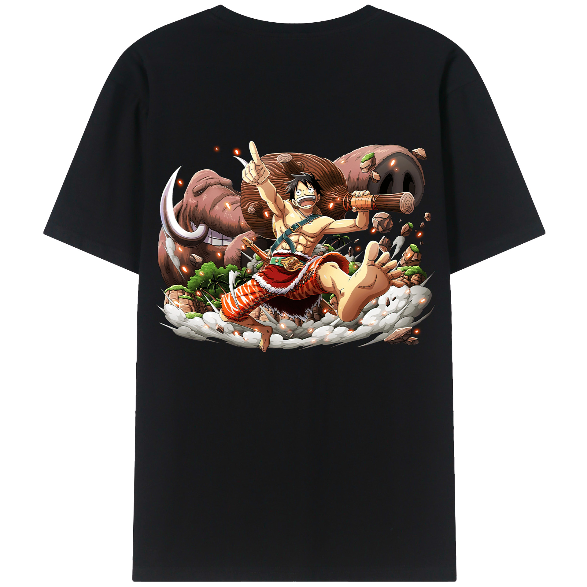 ワンピース モンキー・D・ルフィ ONE PIECE Monkey D. Luffy 綿100％半袖Tシャツ（背面プリント）