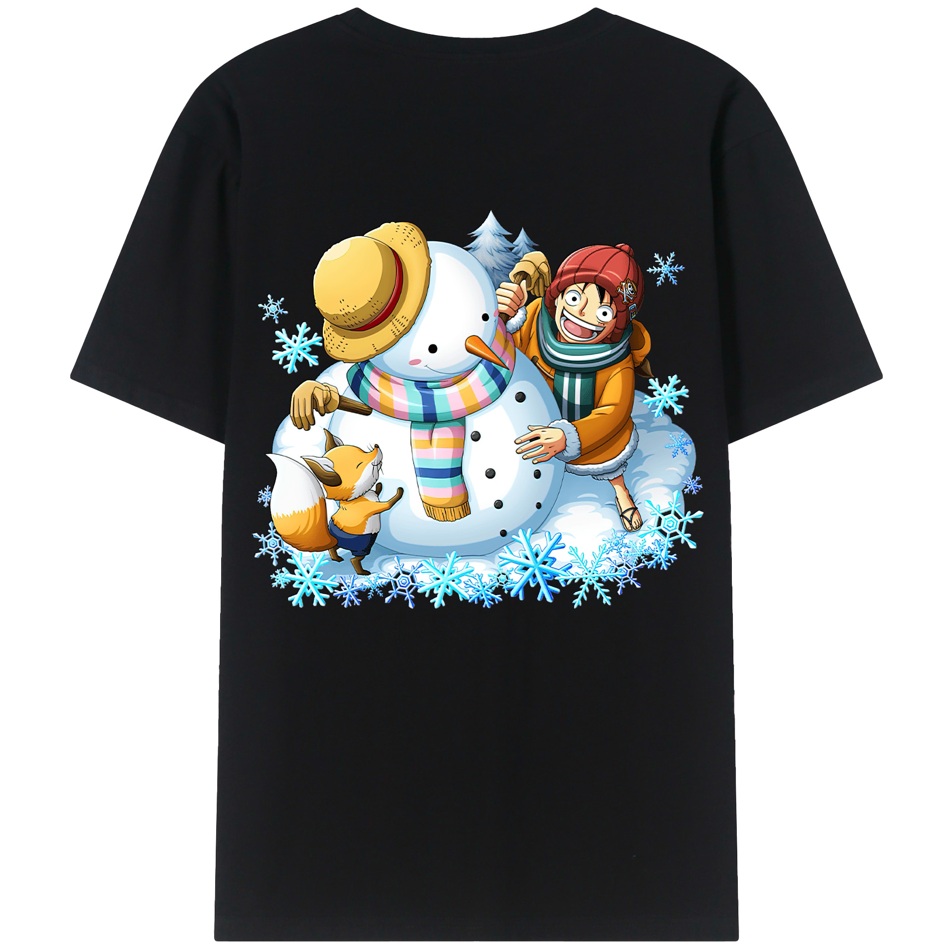 ワンピース モンキー・D・ルフィ ONE PIECE Monkey D. Luffy 綿100％半袖Tシャツ（背面プリント）