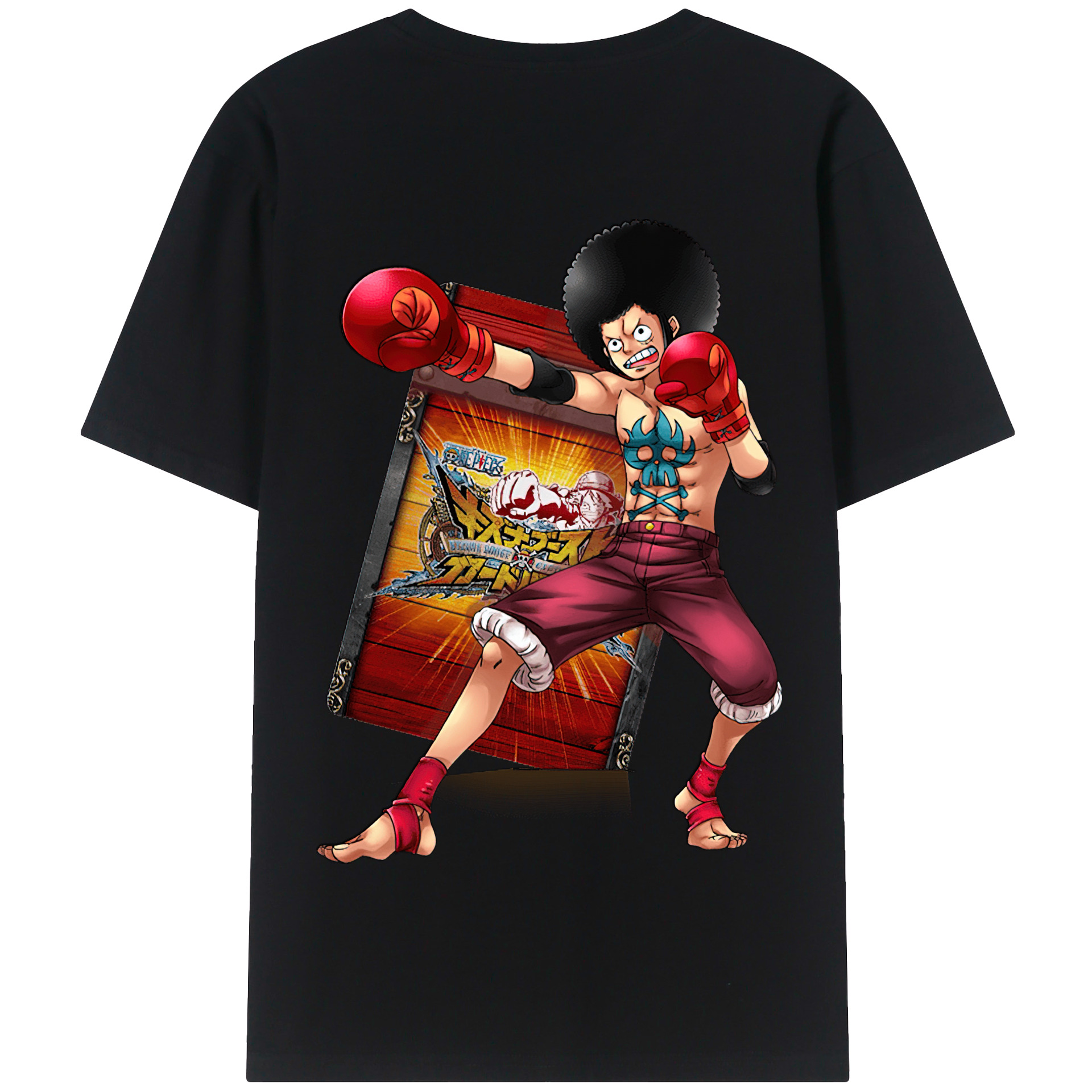 ワンピース モンキー・D・ルフィ ONE PIECE Monkey D. Luffy 綿100％半袖Tシャツ（背面プリント）
