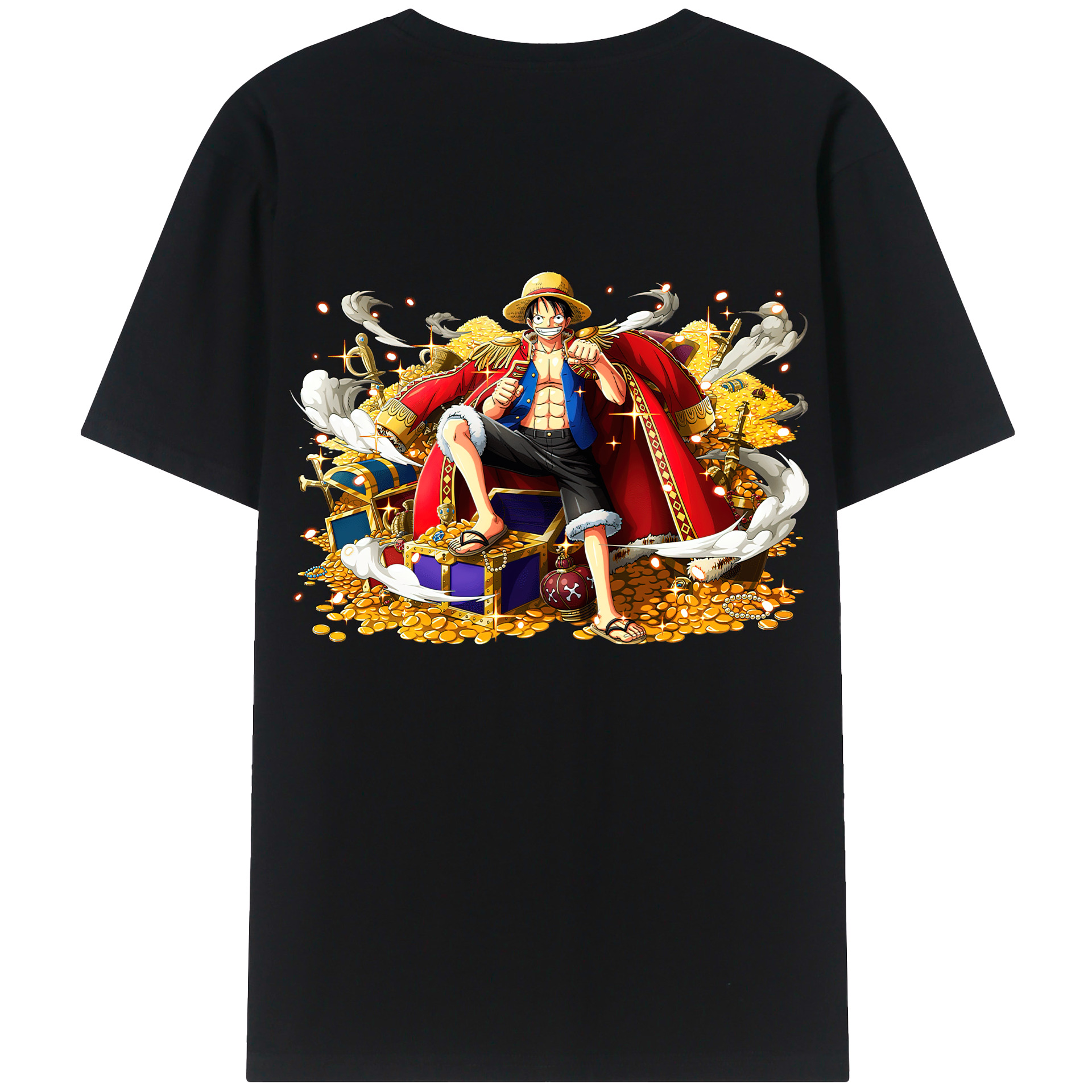 ワンピース モンキー・D・ルフィ ONE PIECE Monkey D. Luffy 綿100％半袖Tシャツ（背面プリント）