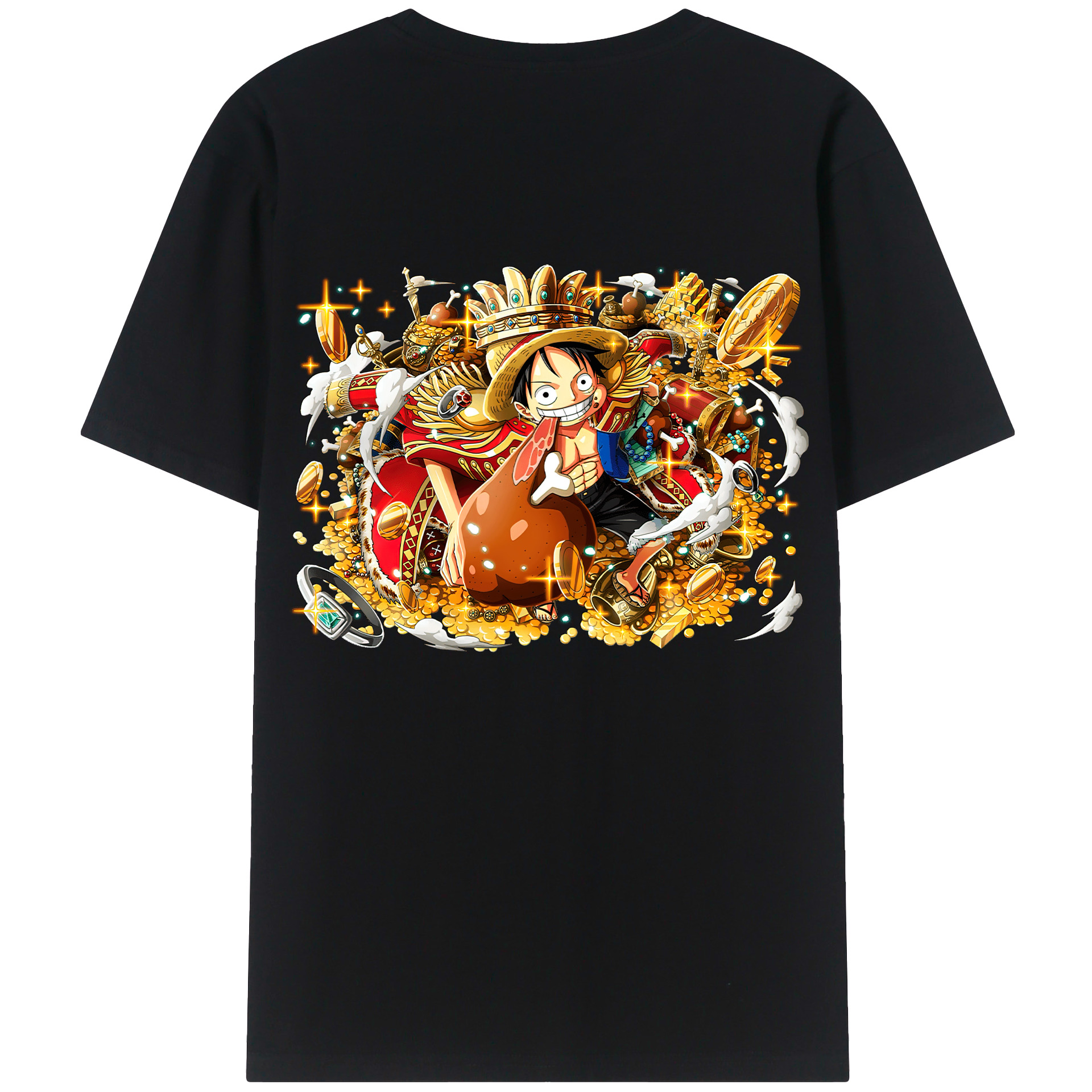 ワンピース モンキー・D・ルフィ ONE PIECE Monkey D. Luffy 綿100％半袖Tシャツ（背面プリント）