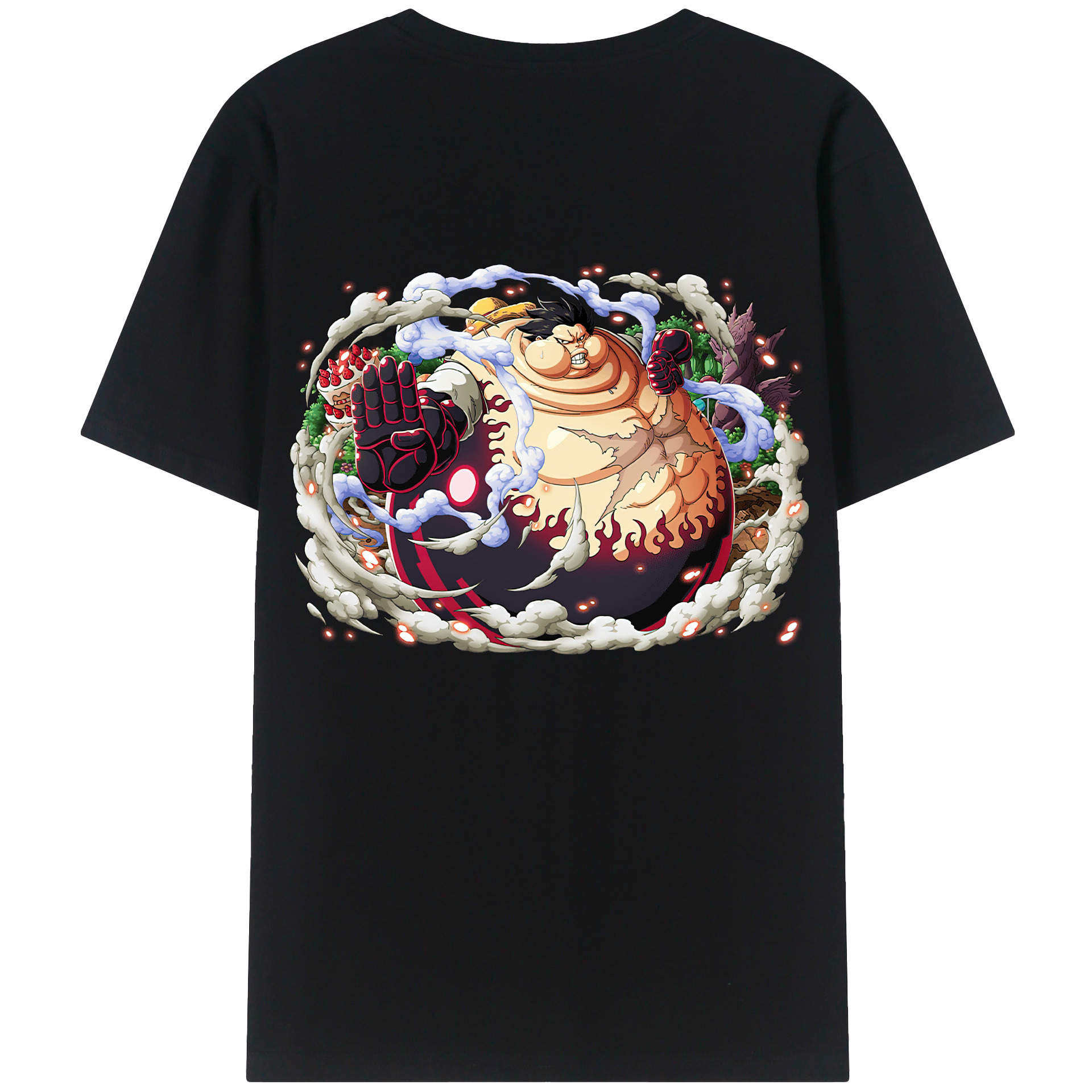 ワンピース モンキー・D・ルフィ ONE PIECE Monkey D. Luffy 綿100％半袖Tシャツ（背面プリント）